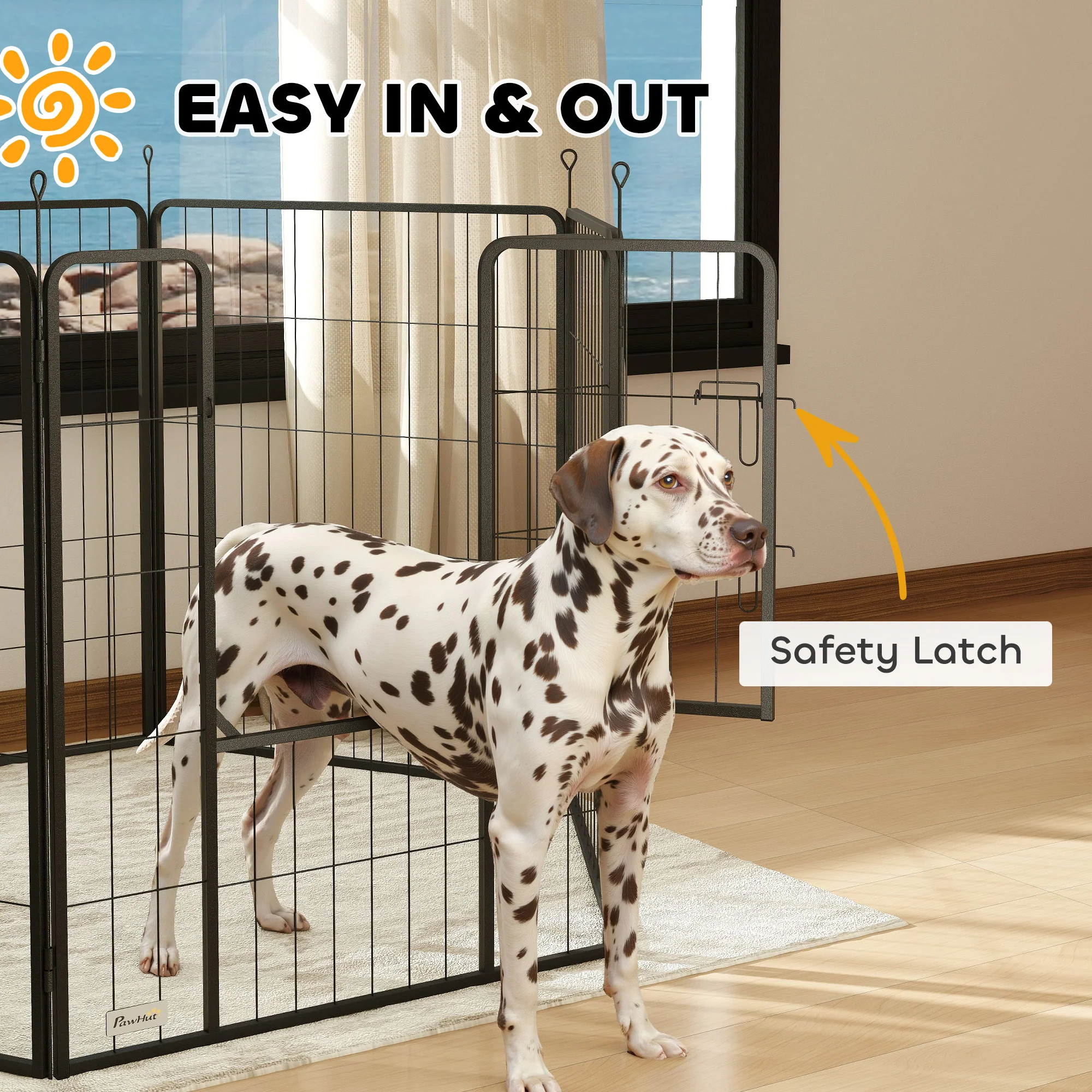 PawHut Dog Playpen, 6 Panels Puppy Pen Dog Playpen - Image 13