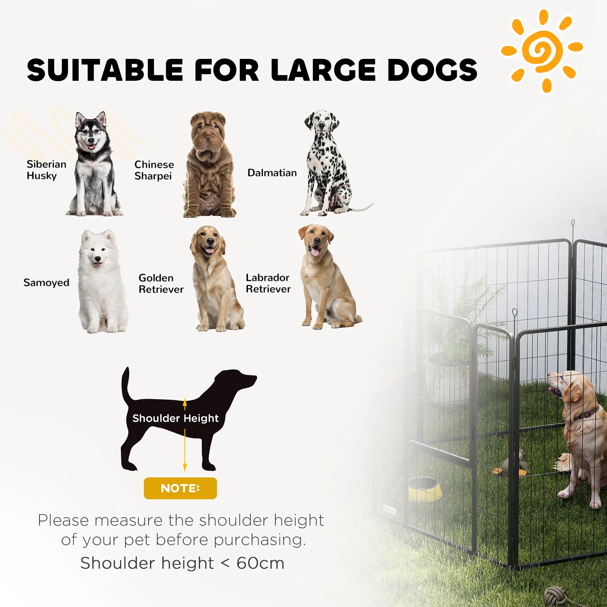 PawHut Dog Playpen, 6 Panels Puppy Pen Dog Playpen - Image 16