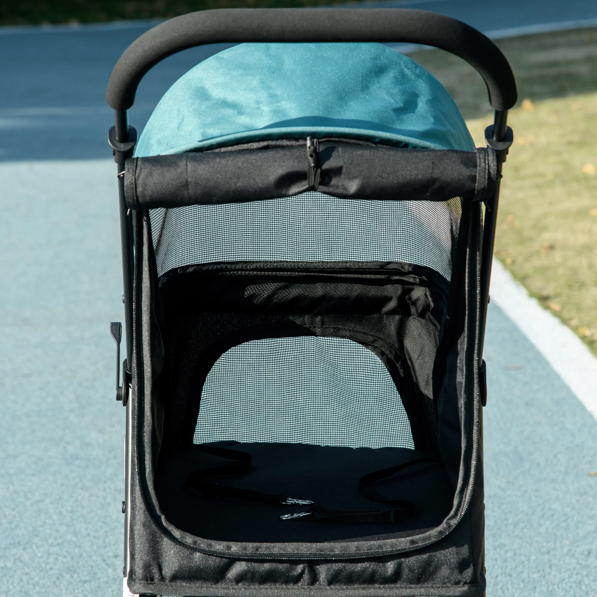 PawHut Dog Stroller For XS Dogs, S Dogs, Cats With Rain Cover - Image 9