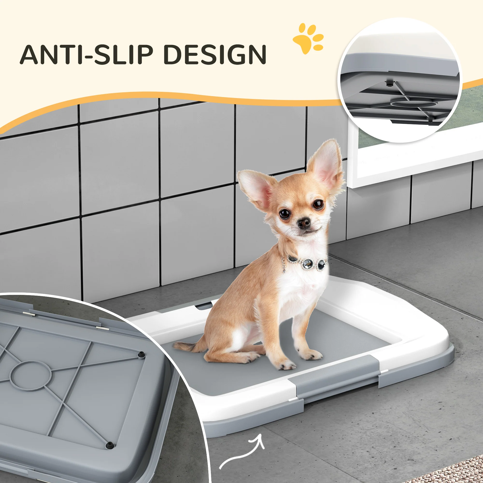 PawHut Dog Toilet Tray, Dog Litter Tray for Training Dogs, 47 x 34 x 6cm - Image 6