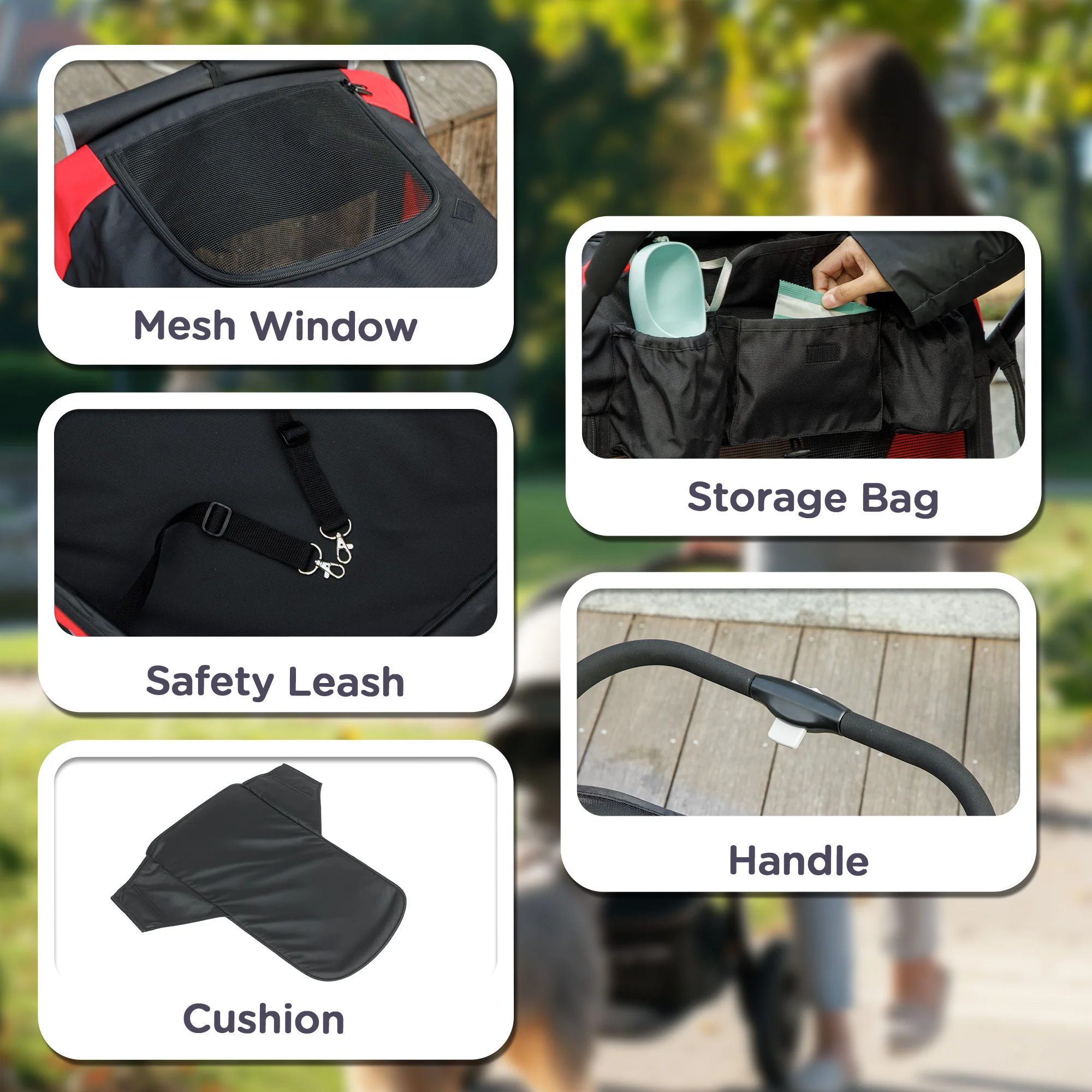 PawHut Easy Folding Pet Stroller For Large Dogs - Image 7