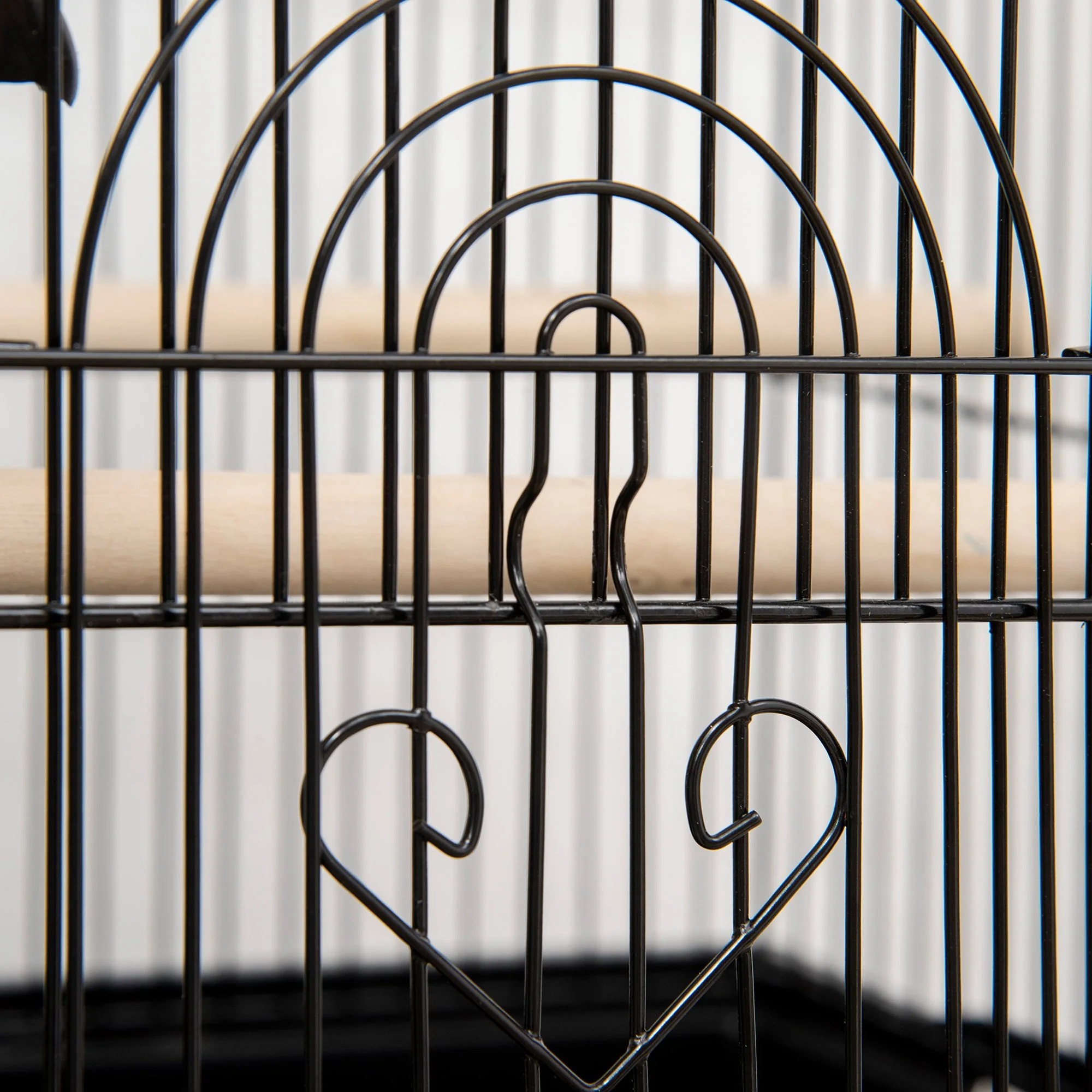 PawHut Metal Bird Cage w/ Perch, Food Container, Handle, for Finch, Canary - Image 9