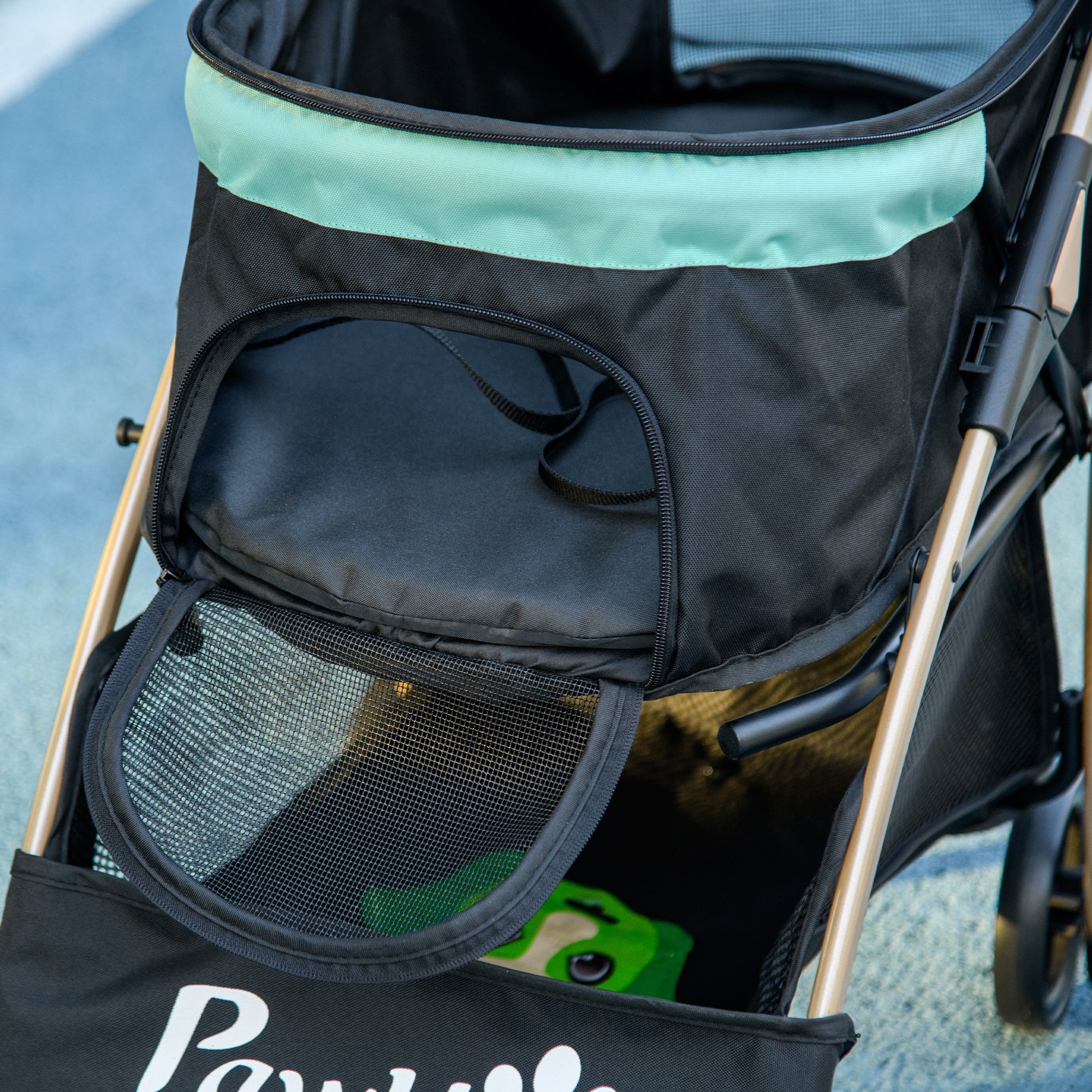 PawHut Pet Stroller for XS and S Dogs w/ Rain Cover - Image 17