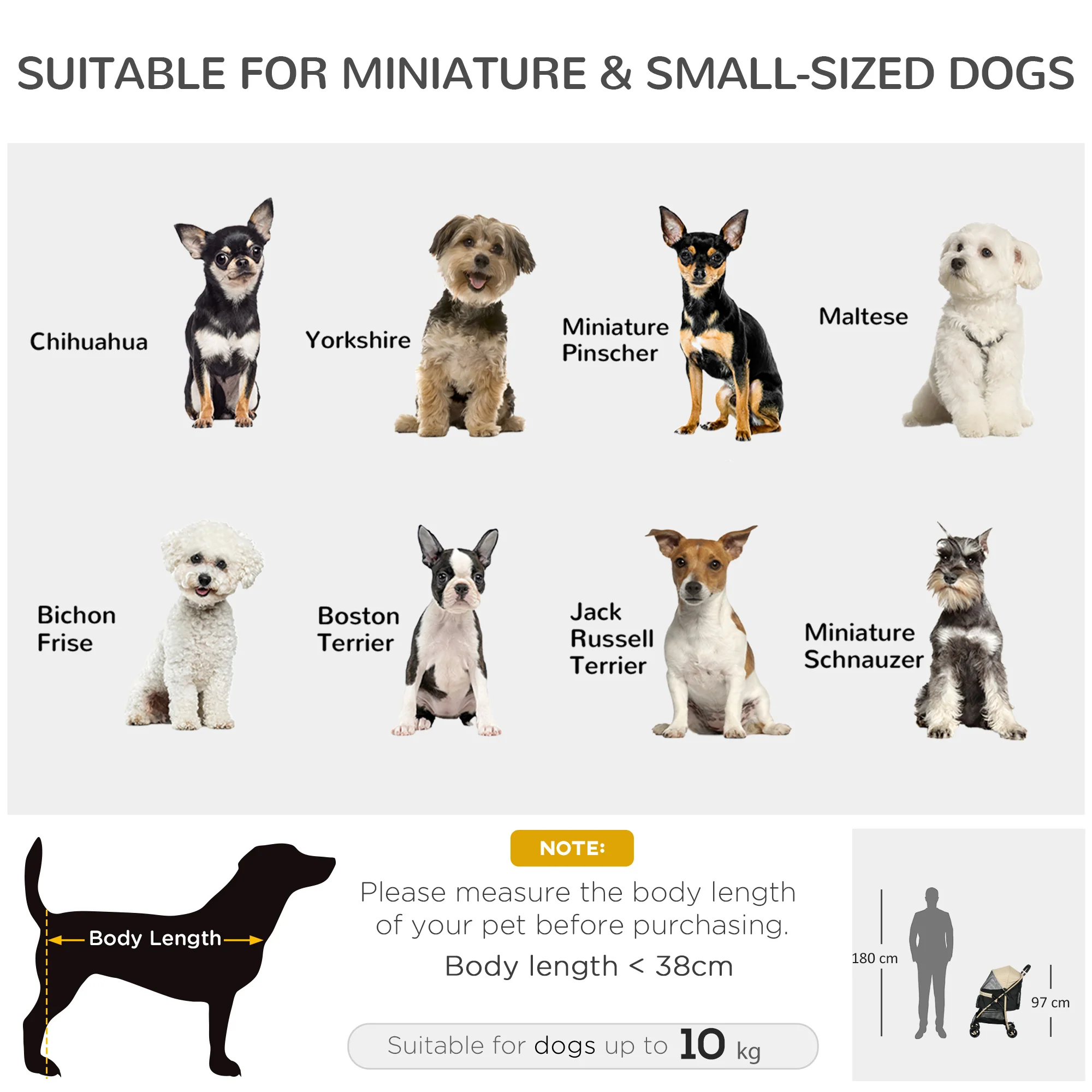 PawHut Pet Stroller for XS and S Dogs w/ Rain Cover - Image 21