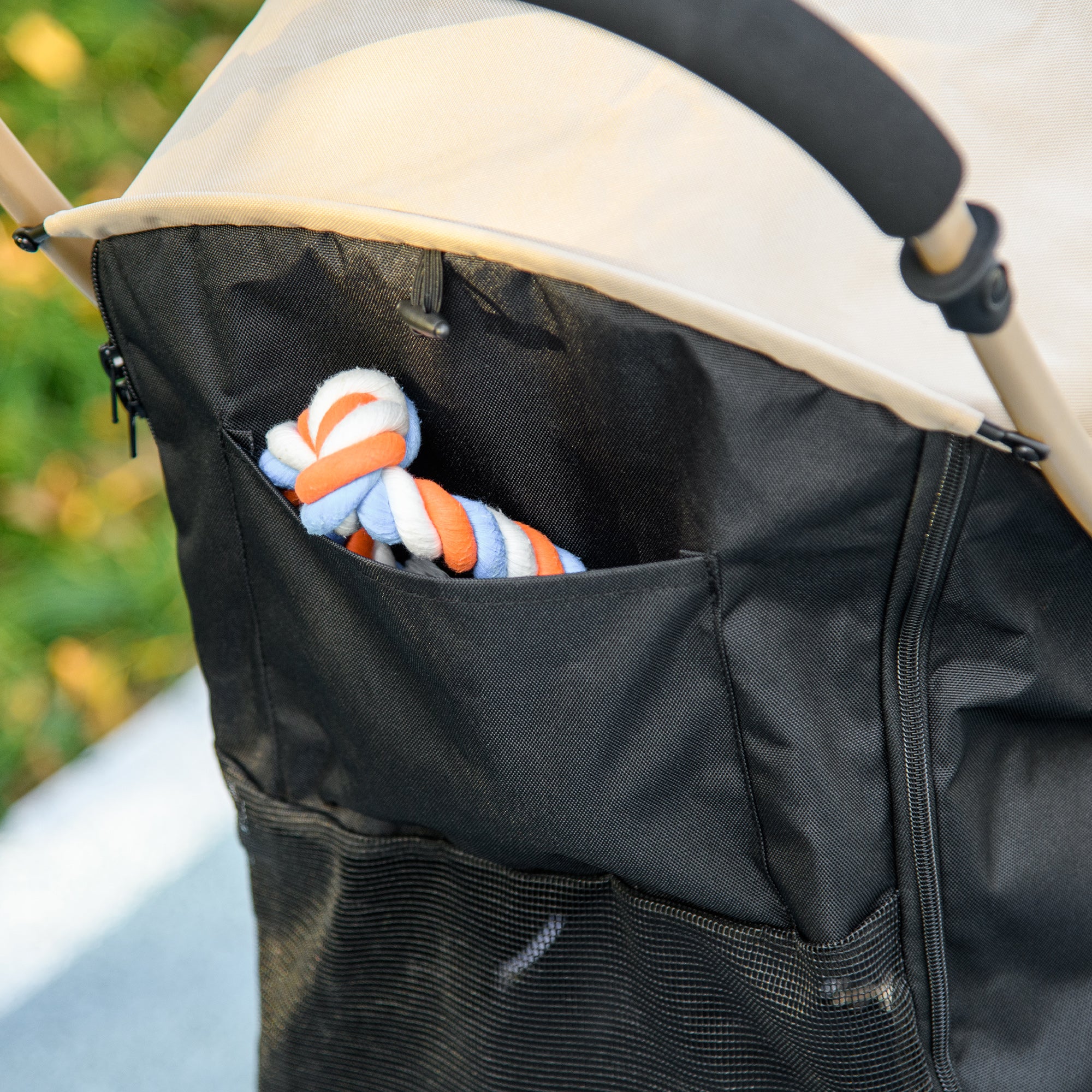 PawHut Pet Stroller for XS and S Dogs w/ Rain Cover - Image 27