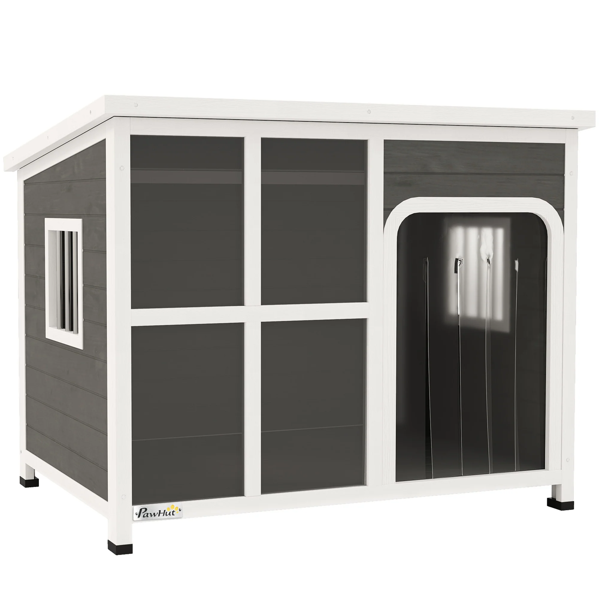 PawHut Wooden Dog Kennel Outdoor w/ Openable Top - Image 10