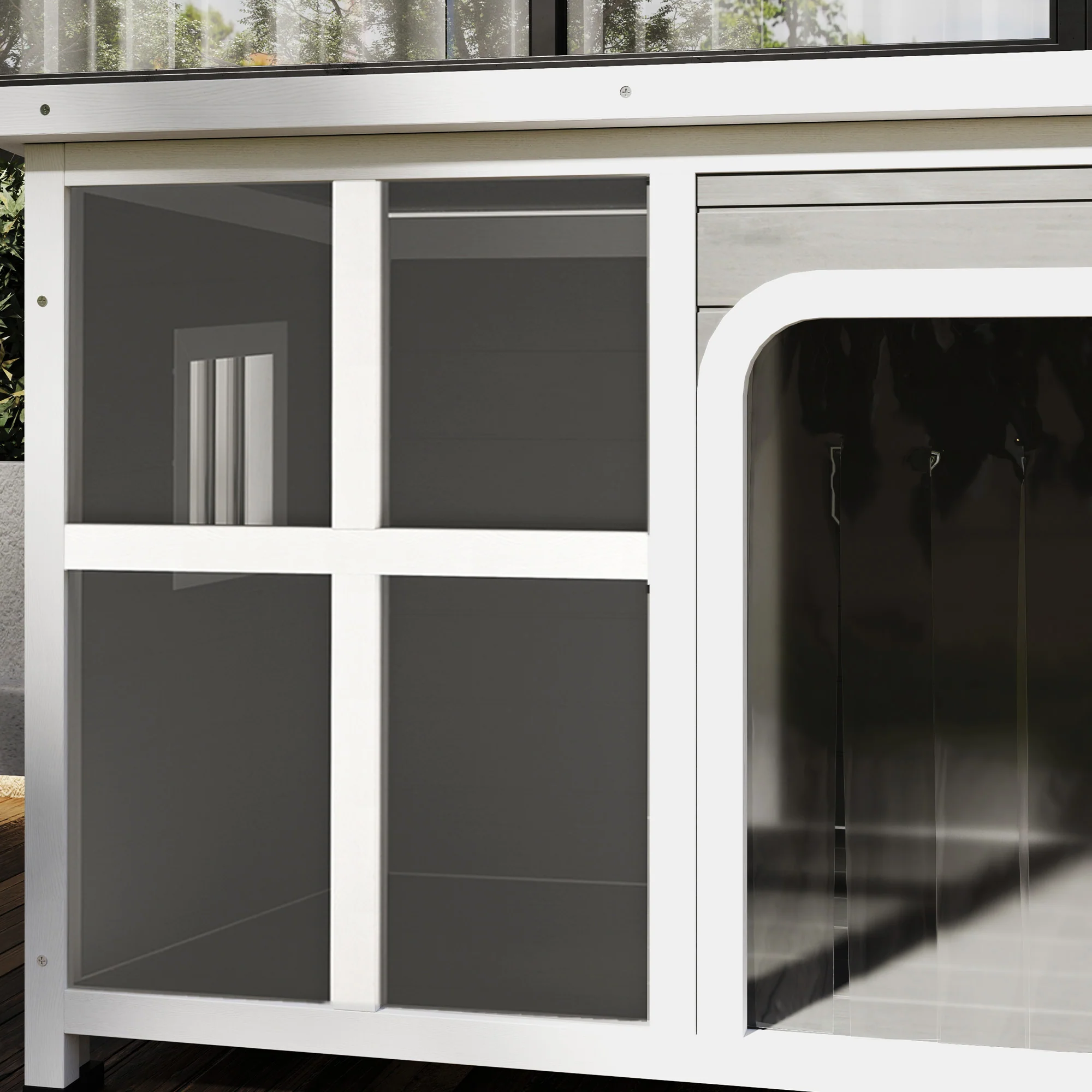 PawHut Wooden Dog Kennel Outdoor w/ Openable Top - Image 9