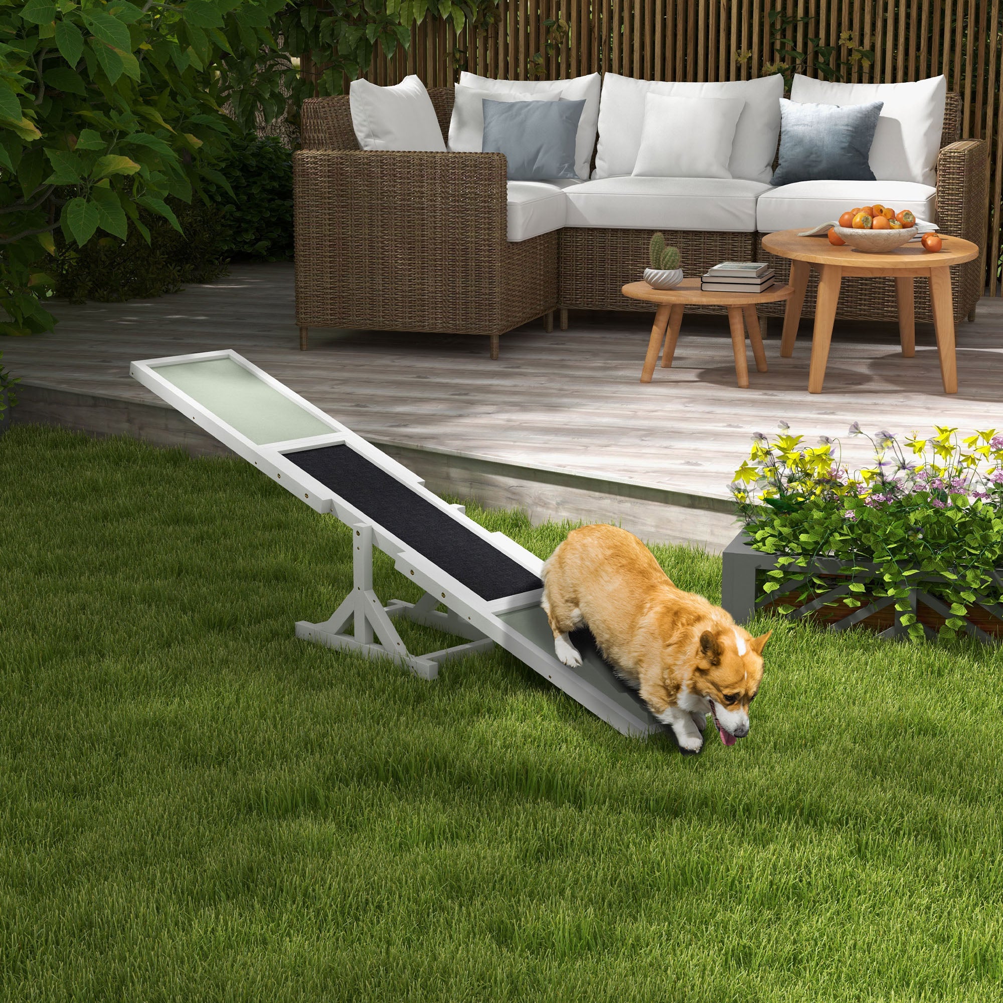 PawHut Wooden Pet Seesaw For Big Dogs With Anti-Slip Surface - Image 11