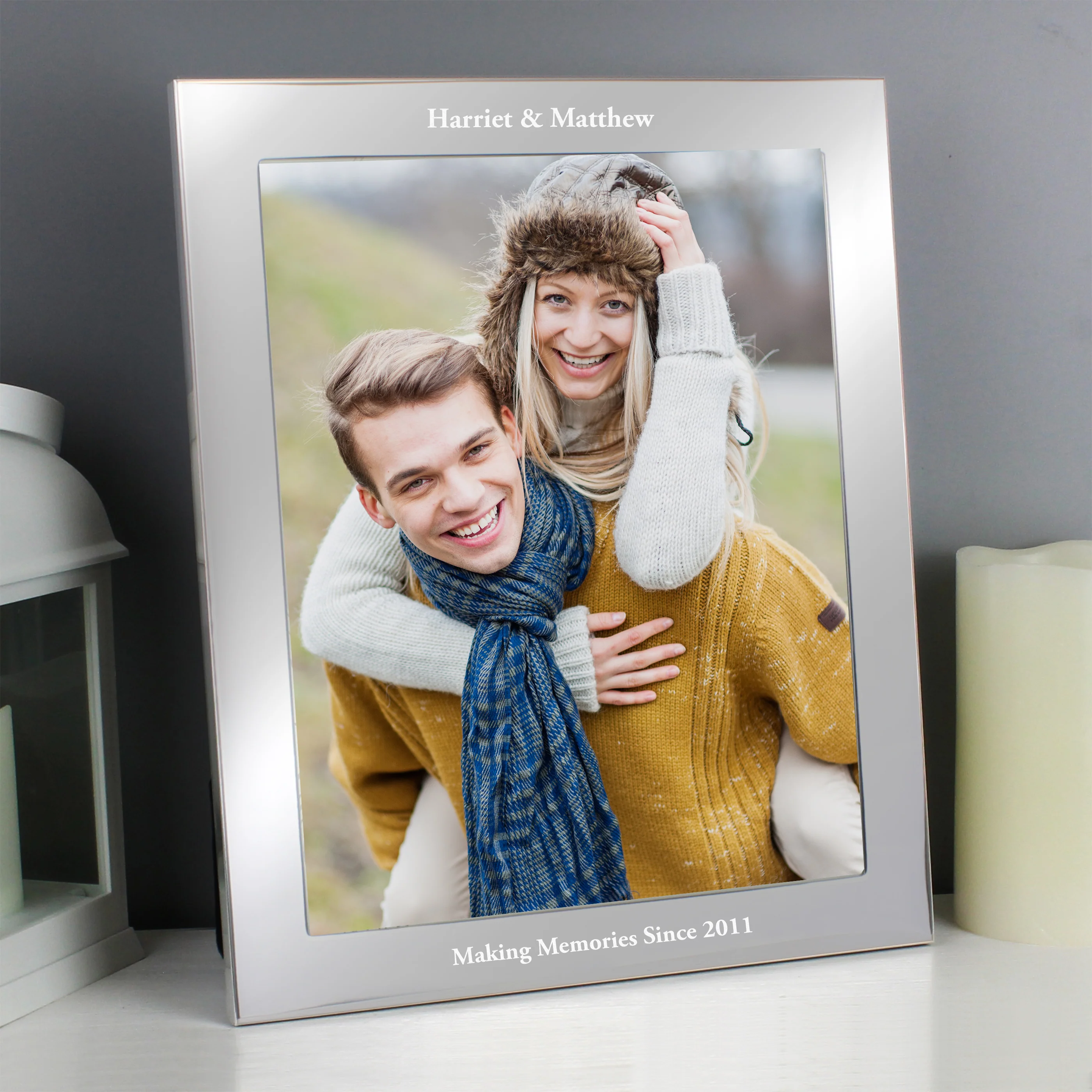 Personalised 10x8 Potrait Silver Photo Frame - Image 3