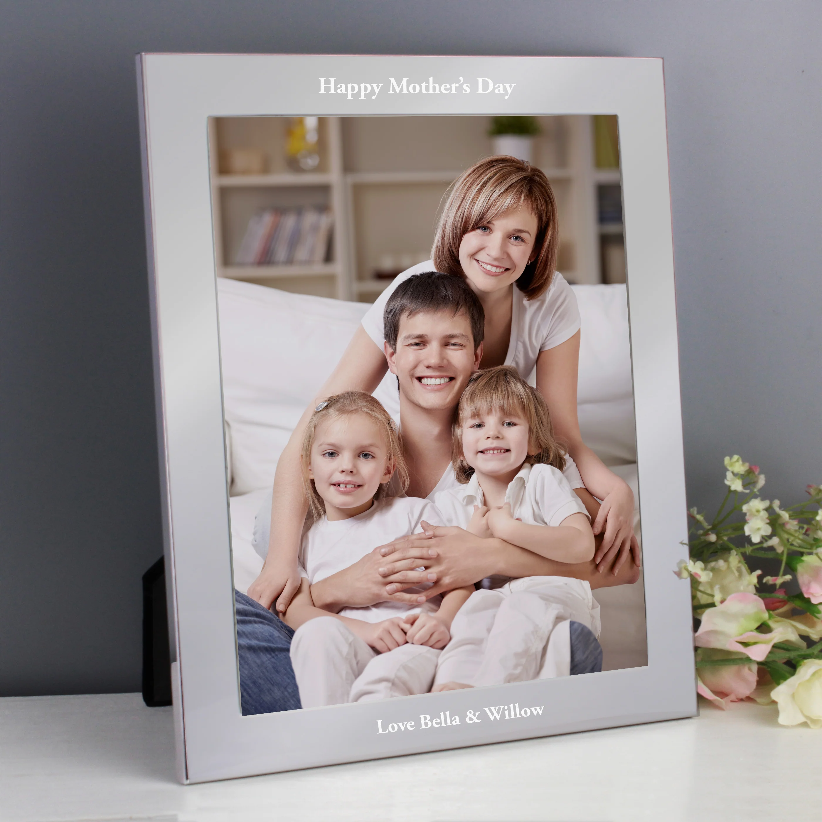 Personalised 10x8 Potrait Silver Photo Frame - Image 6