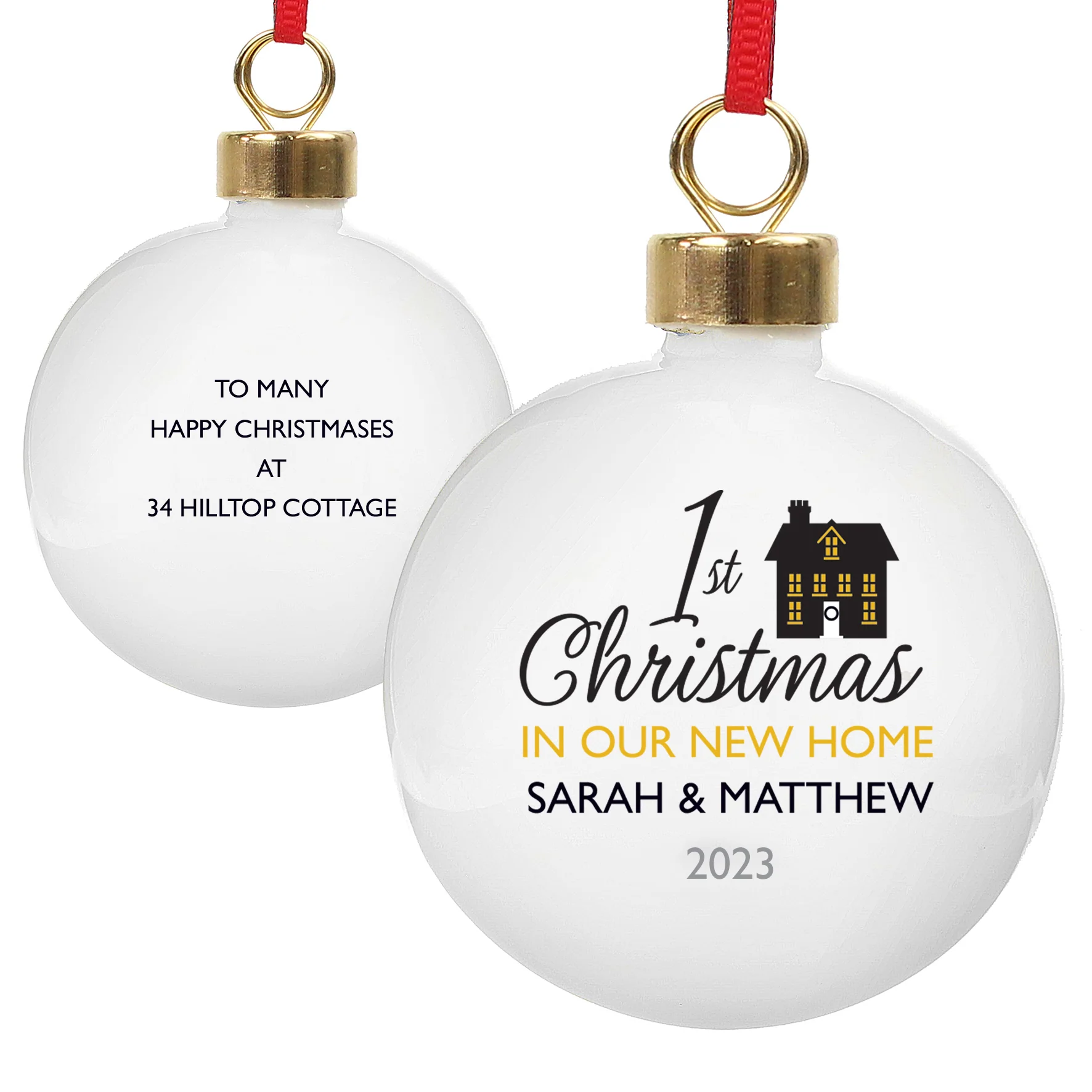 Personalised 1st Christmas in Our New Home Bauble - Image 3