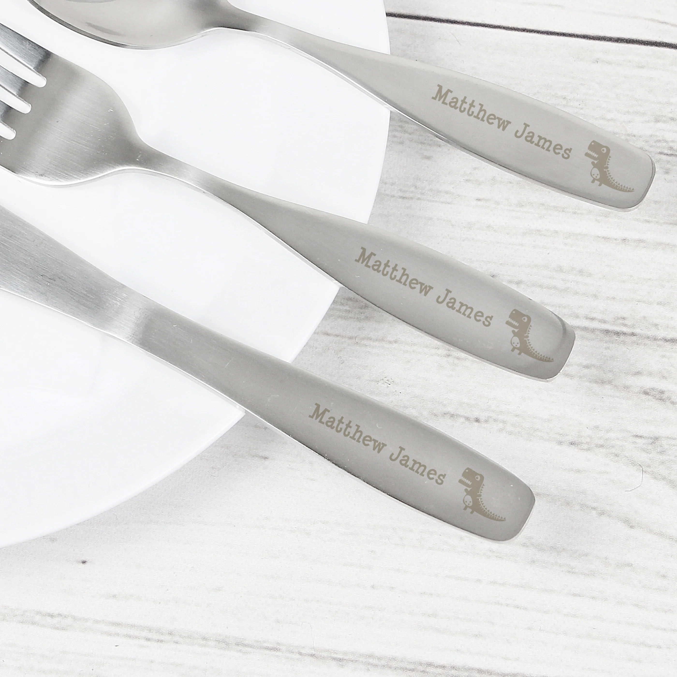Personalised 3 Piece Dinosaur Cutlery Set - Image 4
