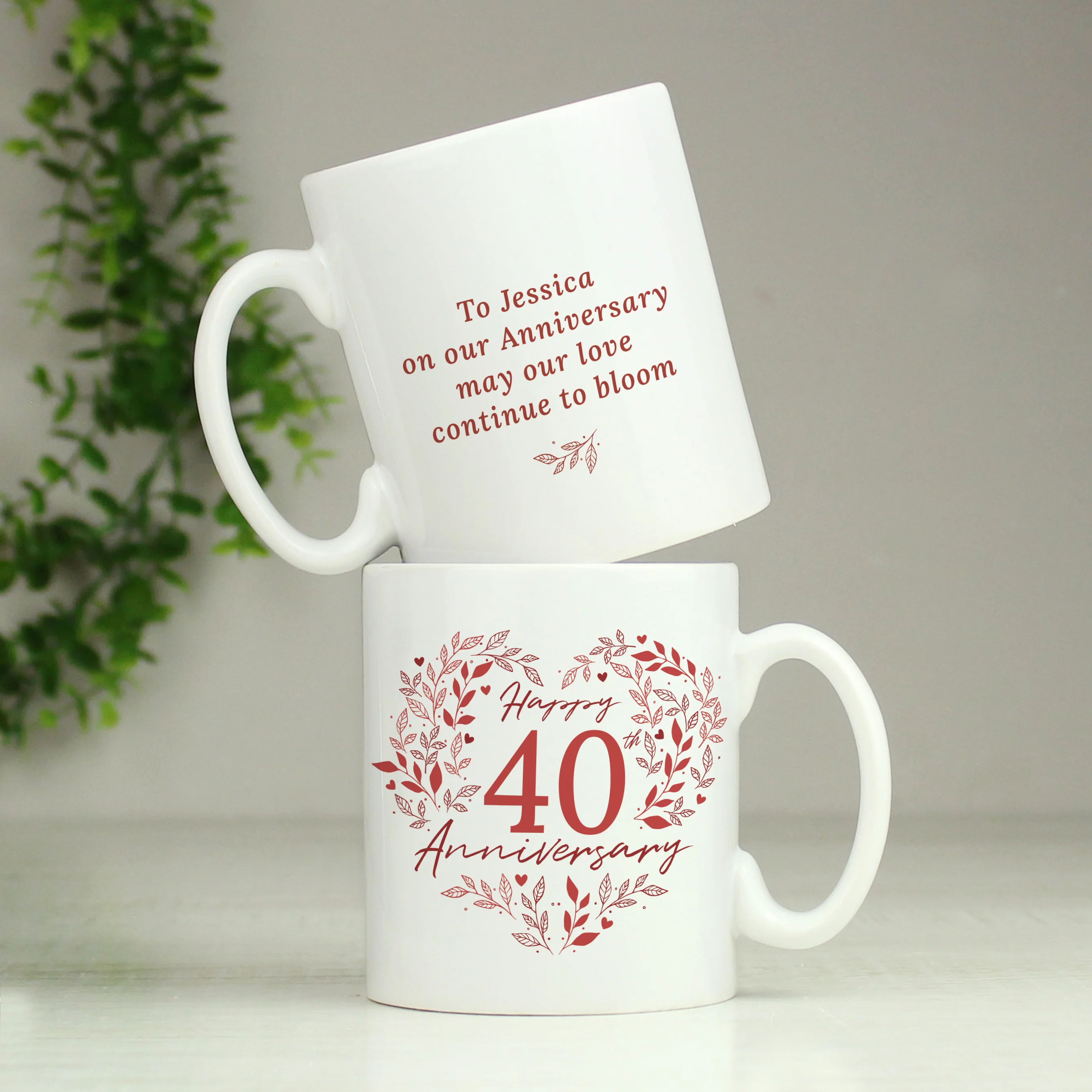 Personalised 40th Ruby Wedding Anniversary Mug - Image 4