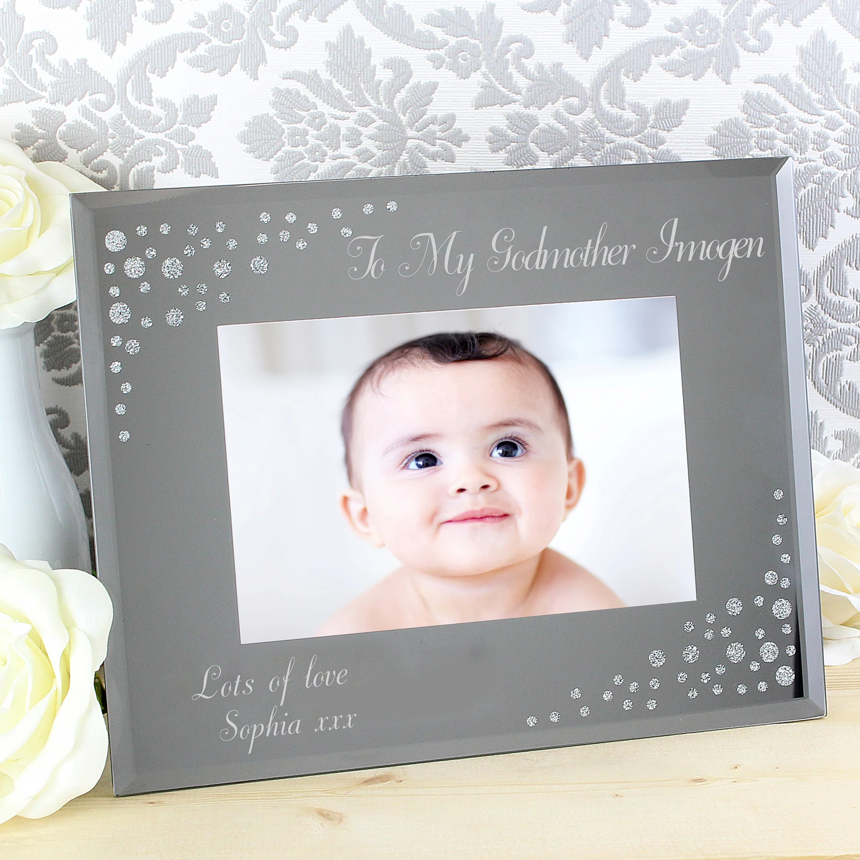 Personalised 6x4 Landscape Diamante Glass Photo Frame - Image 14