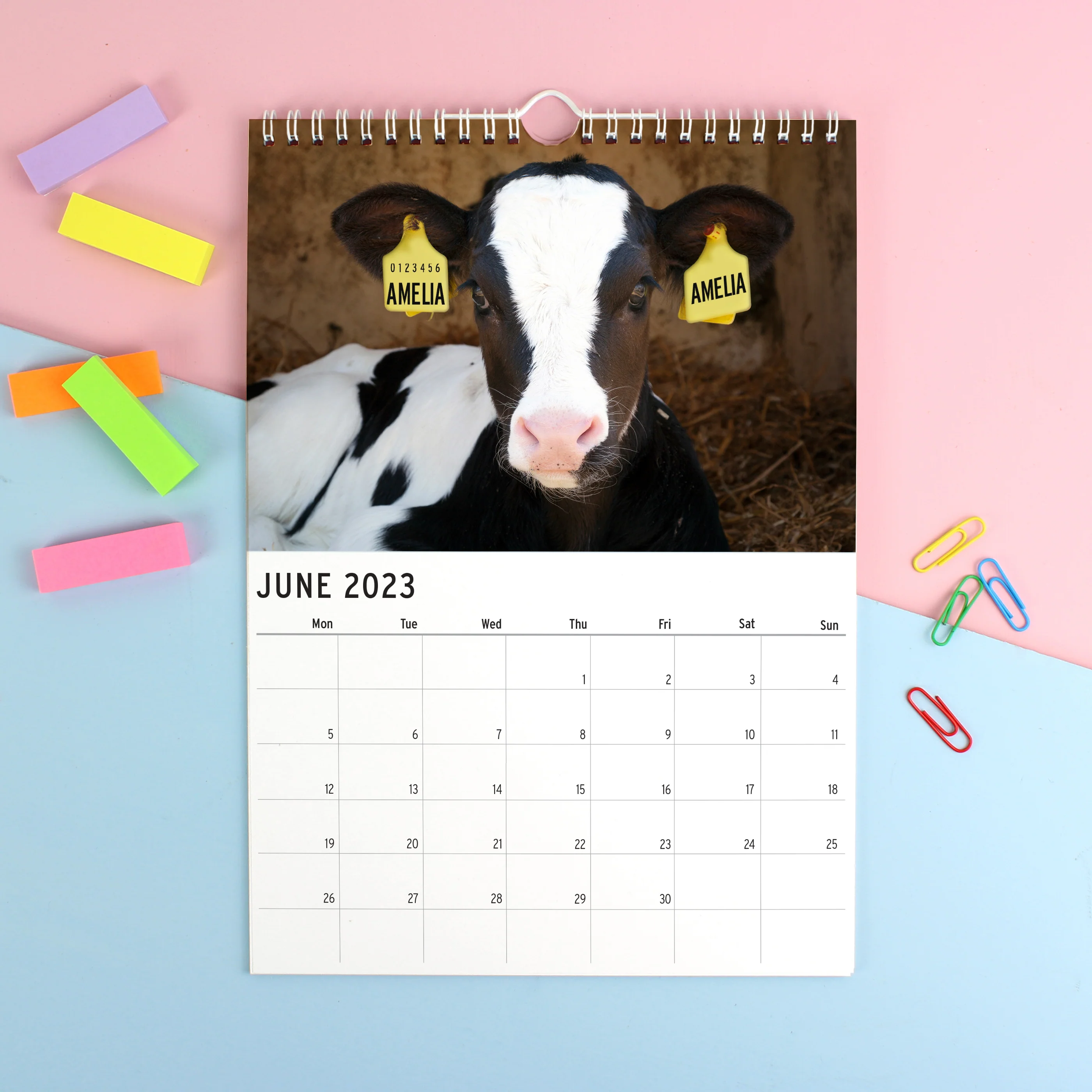 Personalised A4 Cute Animals Calendar - Image 3