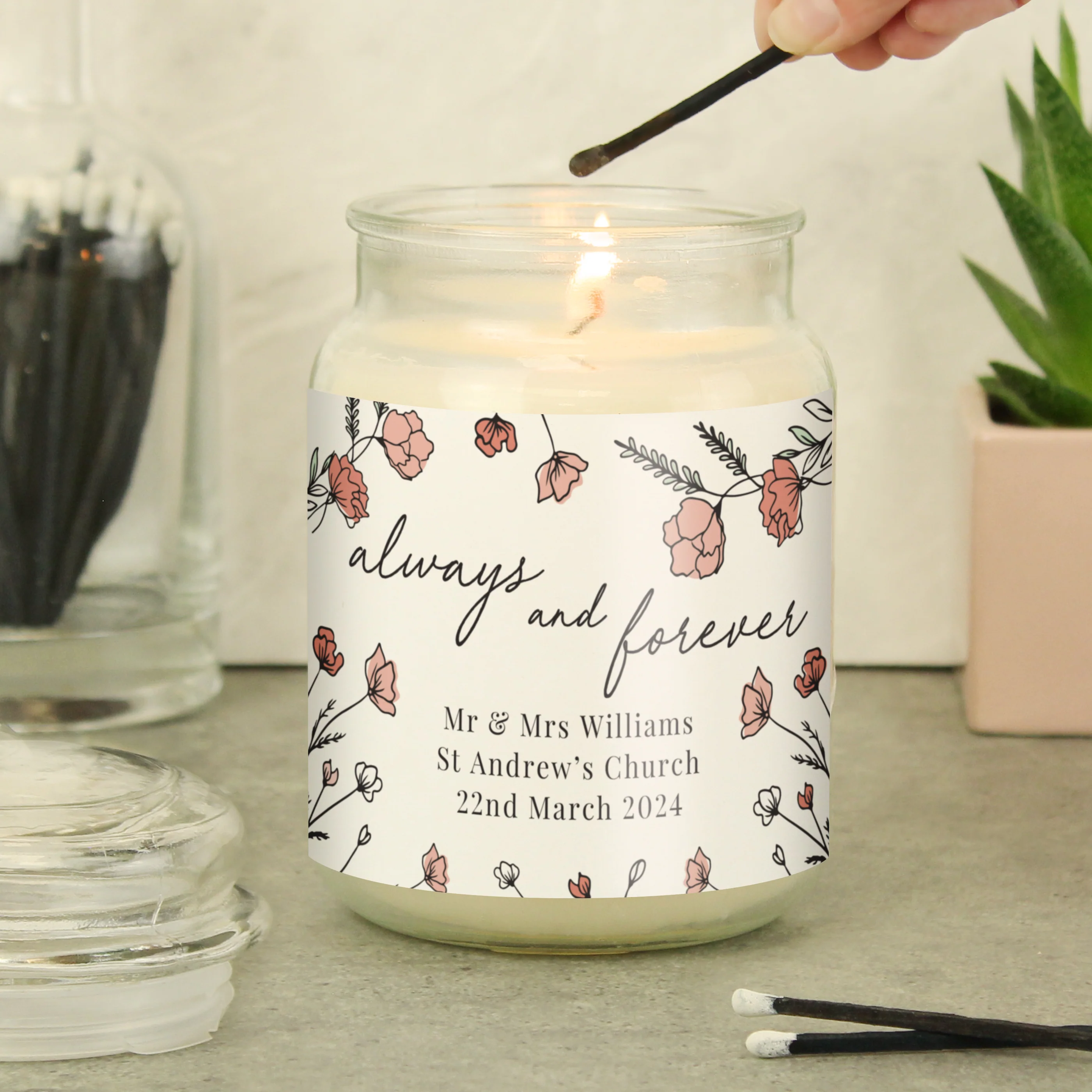 Personalised Always & Forever Large Scented Jar Candle - Image 3