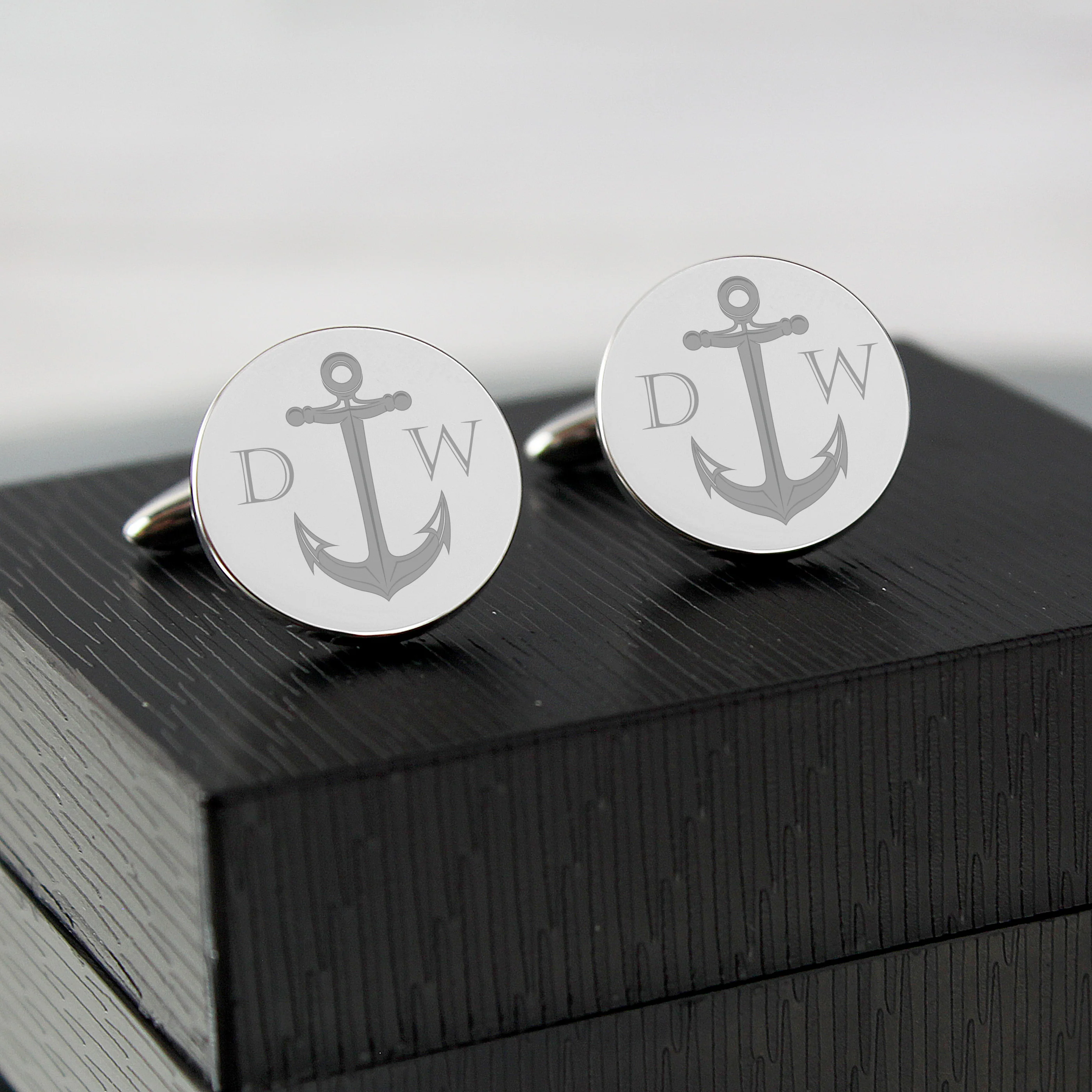 Personalised Anchor Round Cufflinks - Image 3