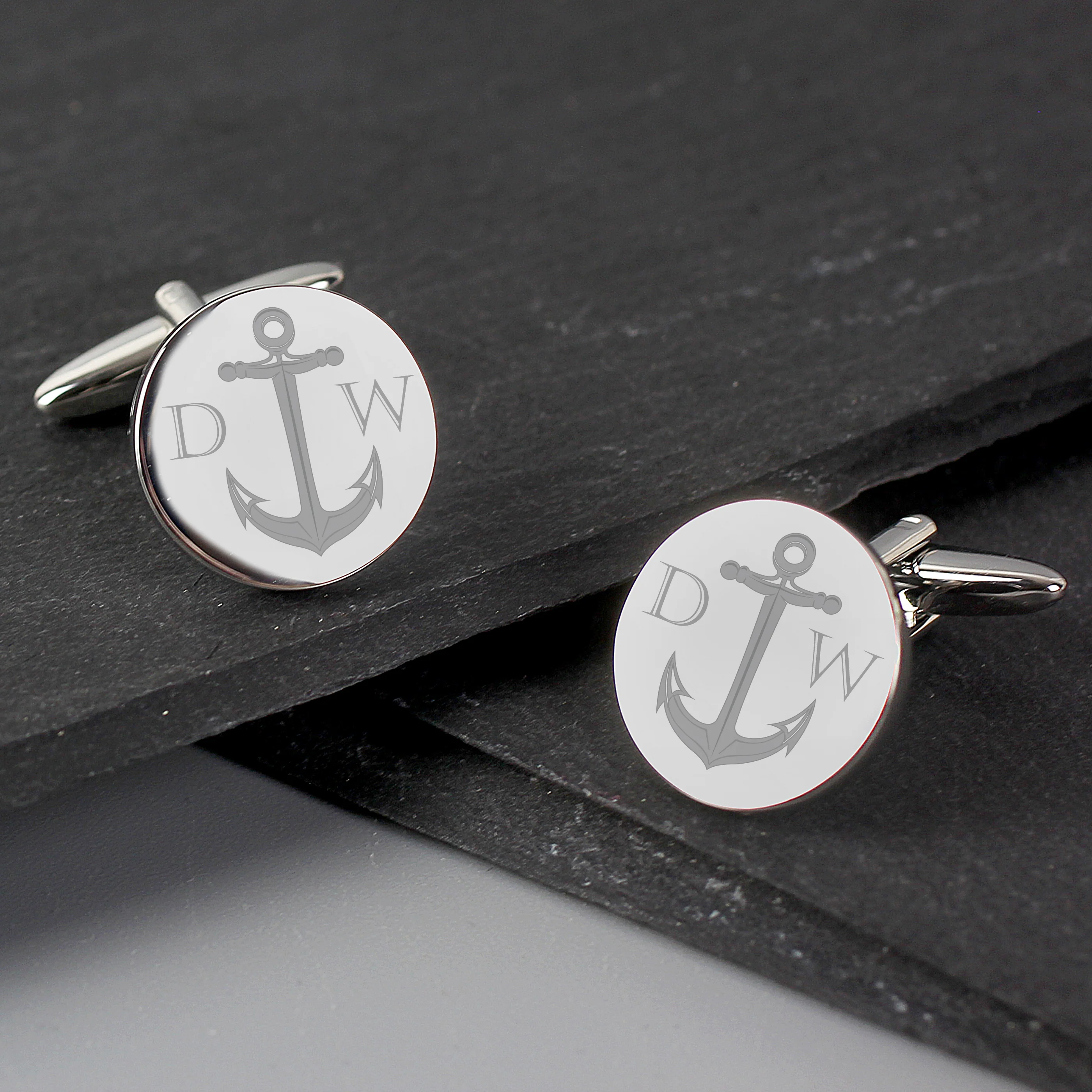 Personalised Anchor Round Cufflinks - Image 4