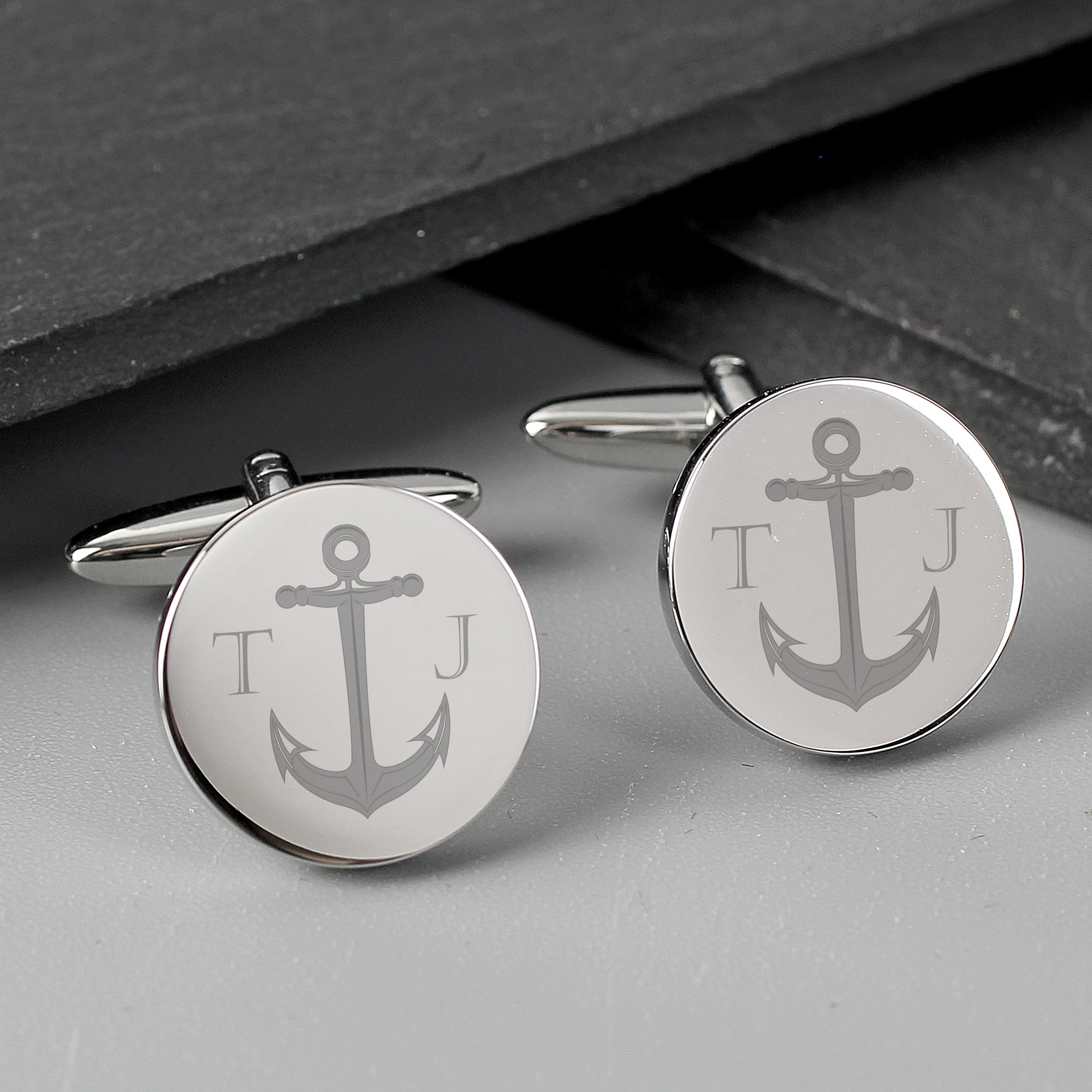Personalised Anchor Round Cufflinks - Image 5