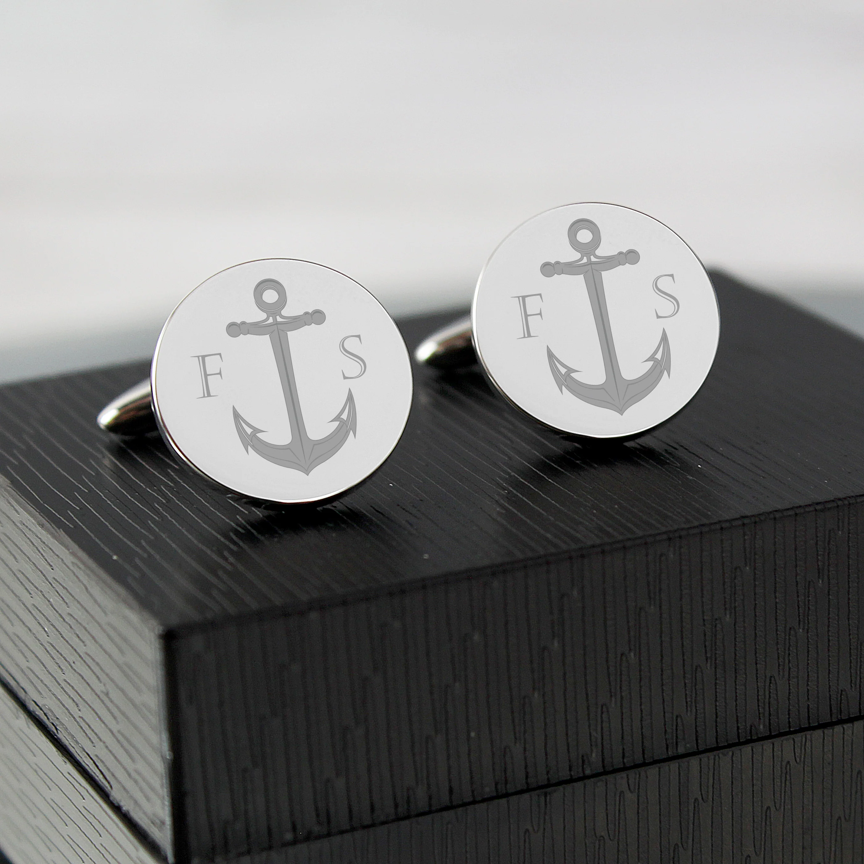 Personalised Anchor Round Cufflinks - Image 6