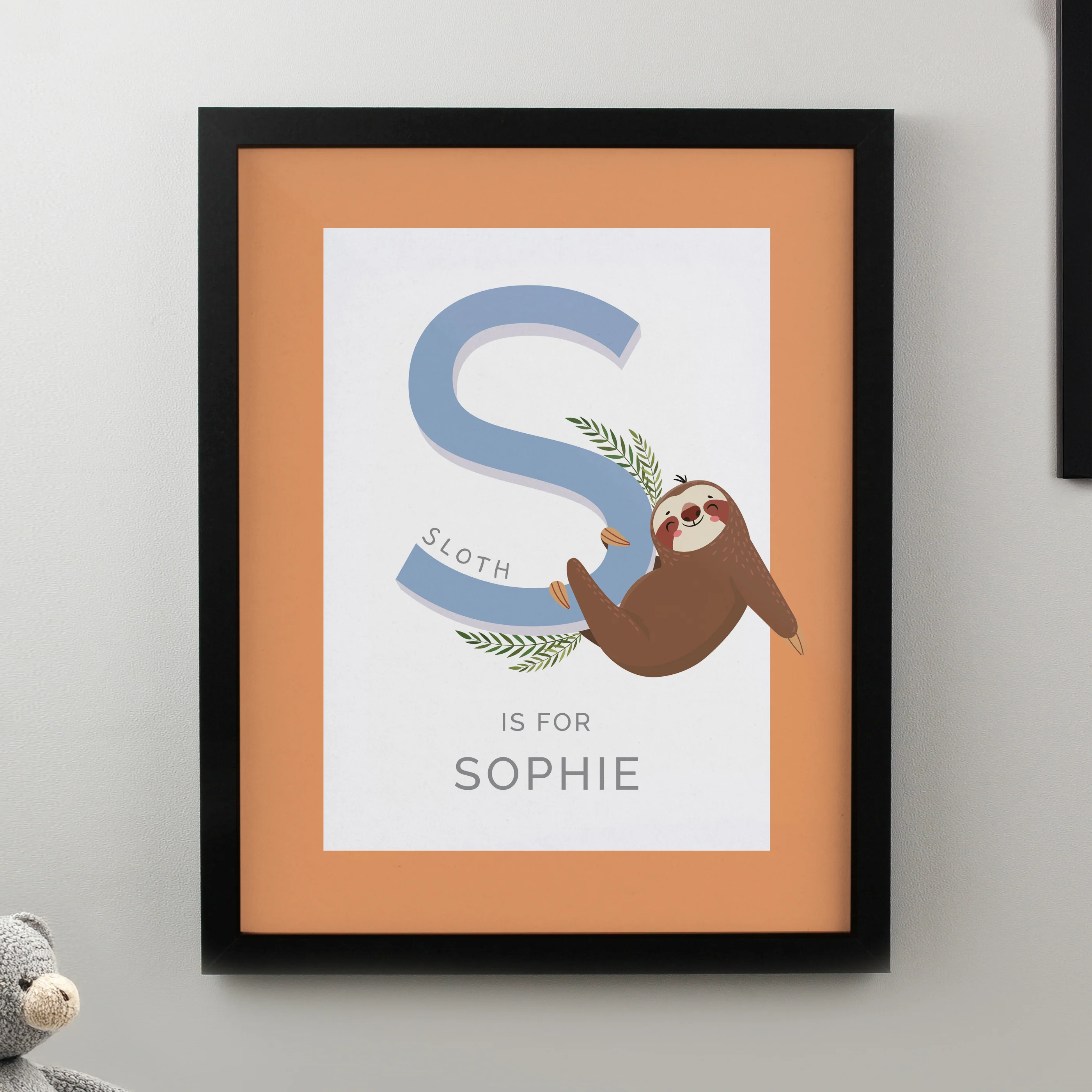 Personalised Animal Alphabet Black Poster Frame - Image 4