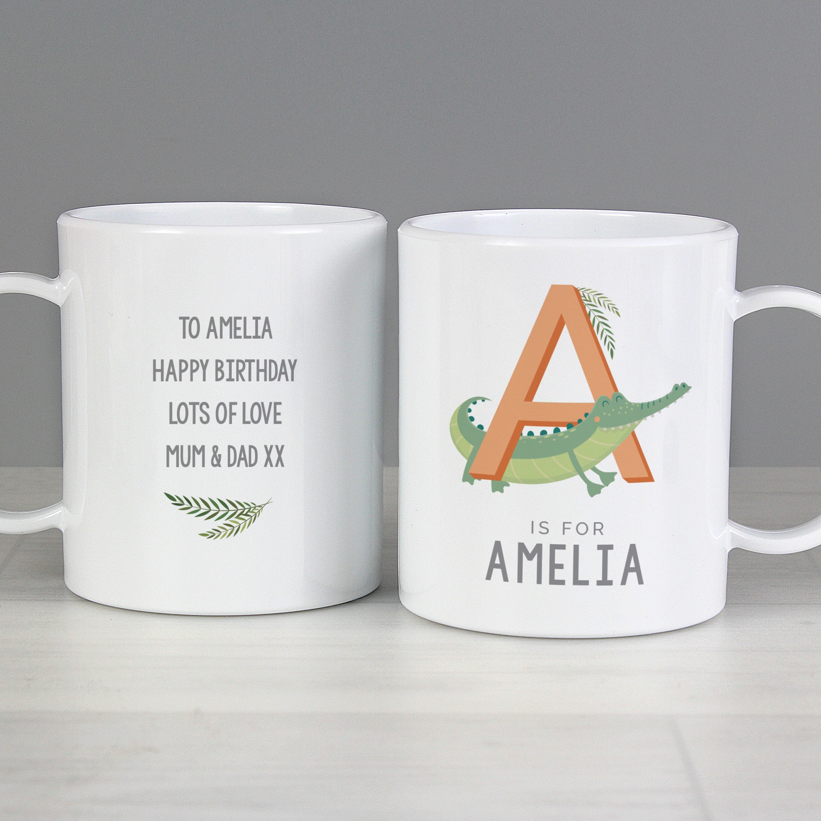 Personalised Animal Alphabet Plastic Mug - Image 2