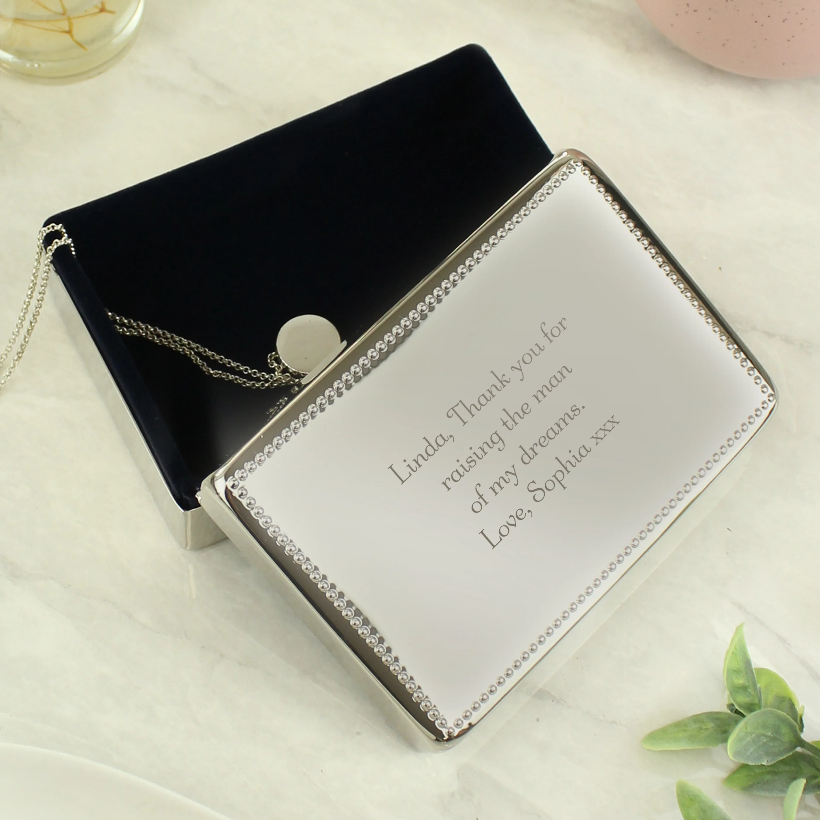 Personalised Any Message Rectangular Jewellery Box - Image 7