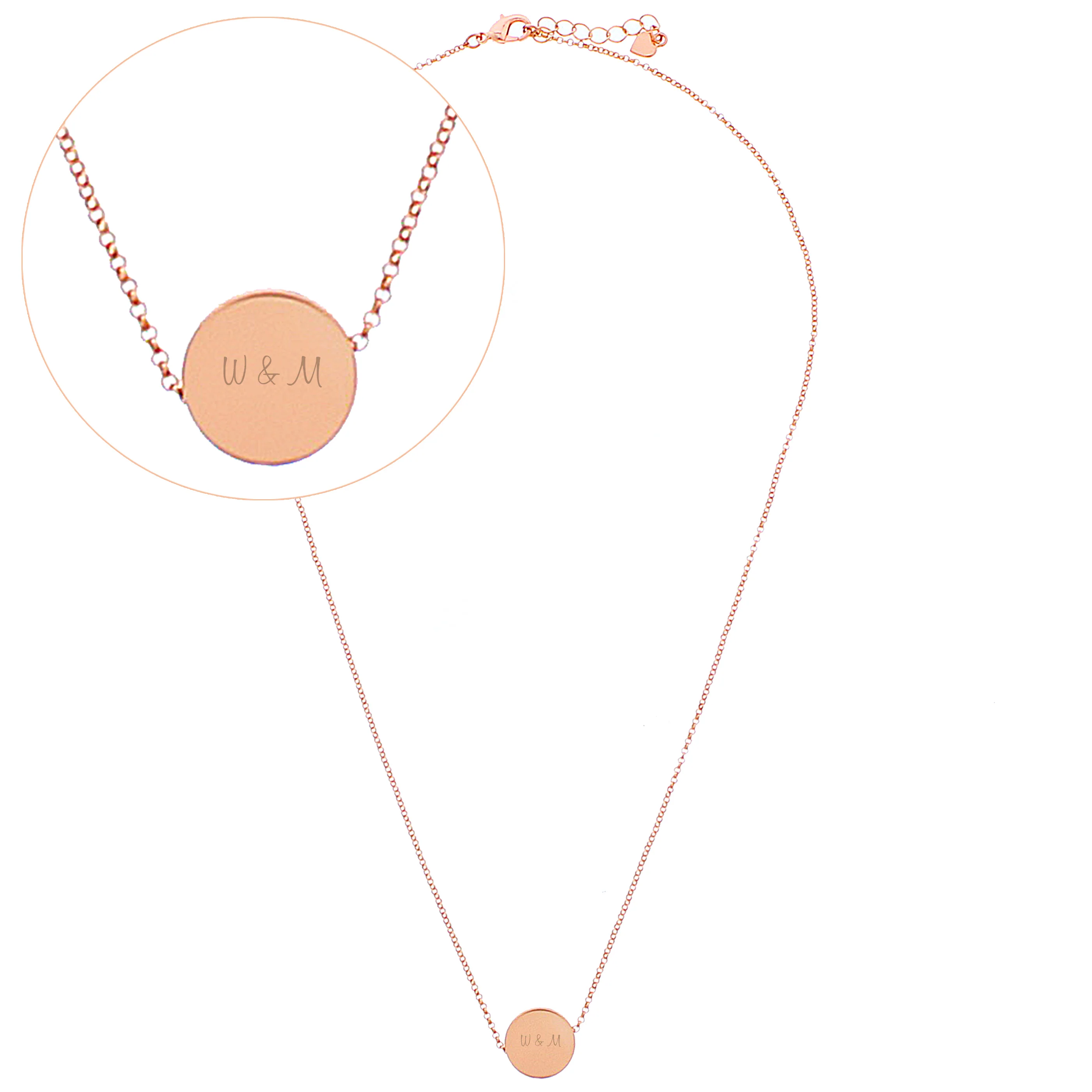 Personalised Any Name Rose Gold Tone Disc Necklace - Image 7