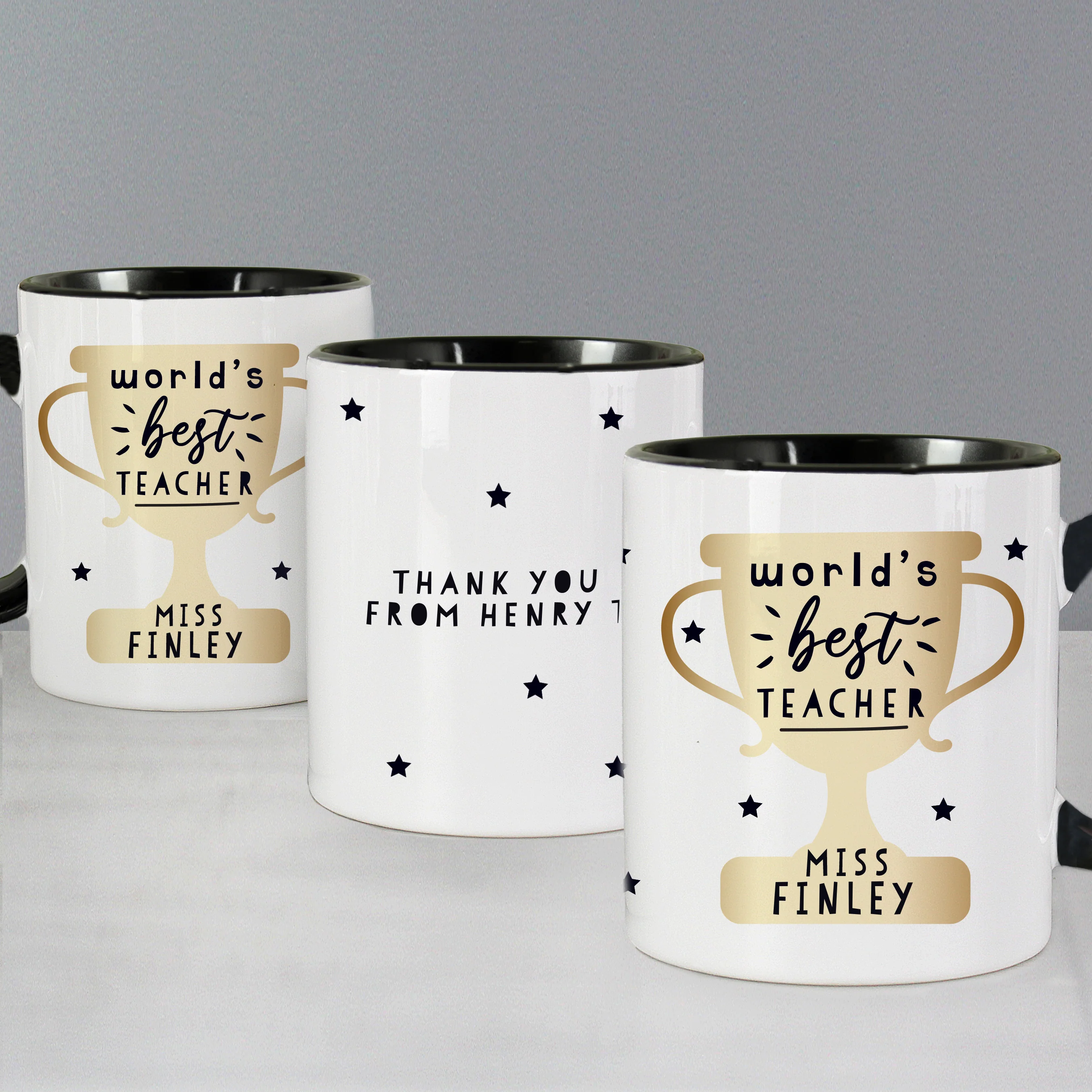 Personalised Best Teacher Black Handled Mug - Image 2