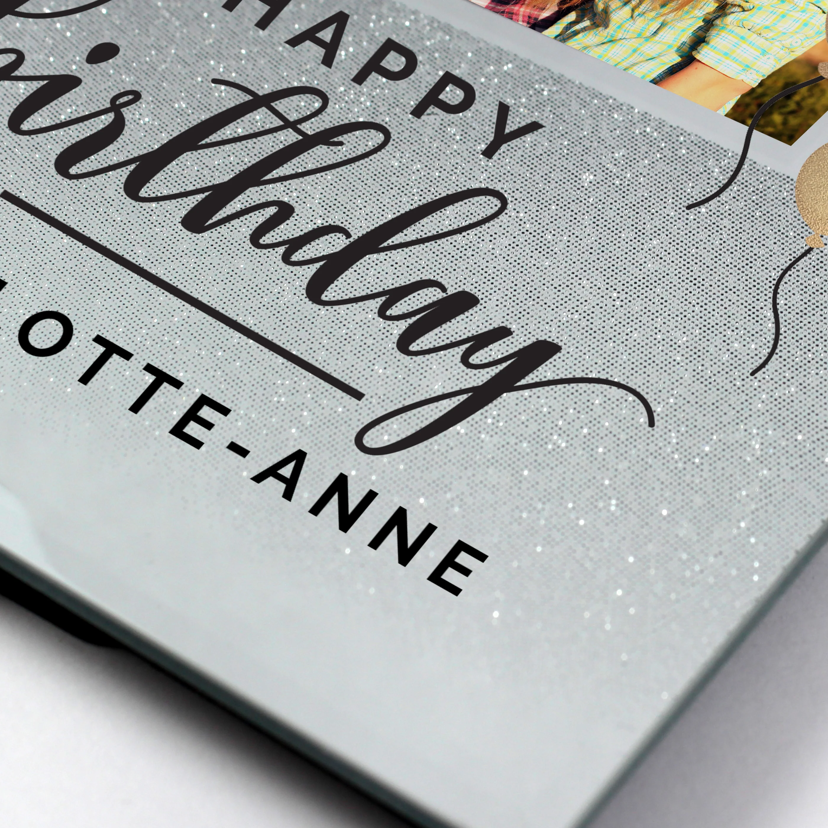 Personalised Birthday 4x4 Glitter Glass Photo Frame - Image 6