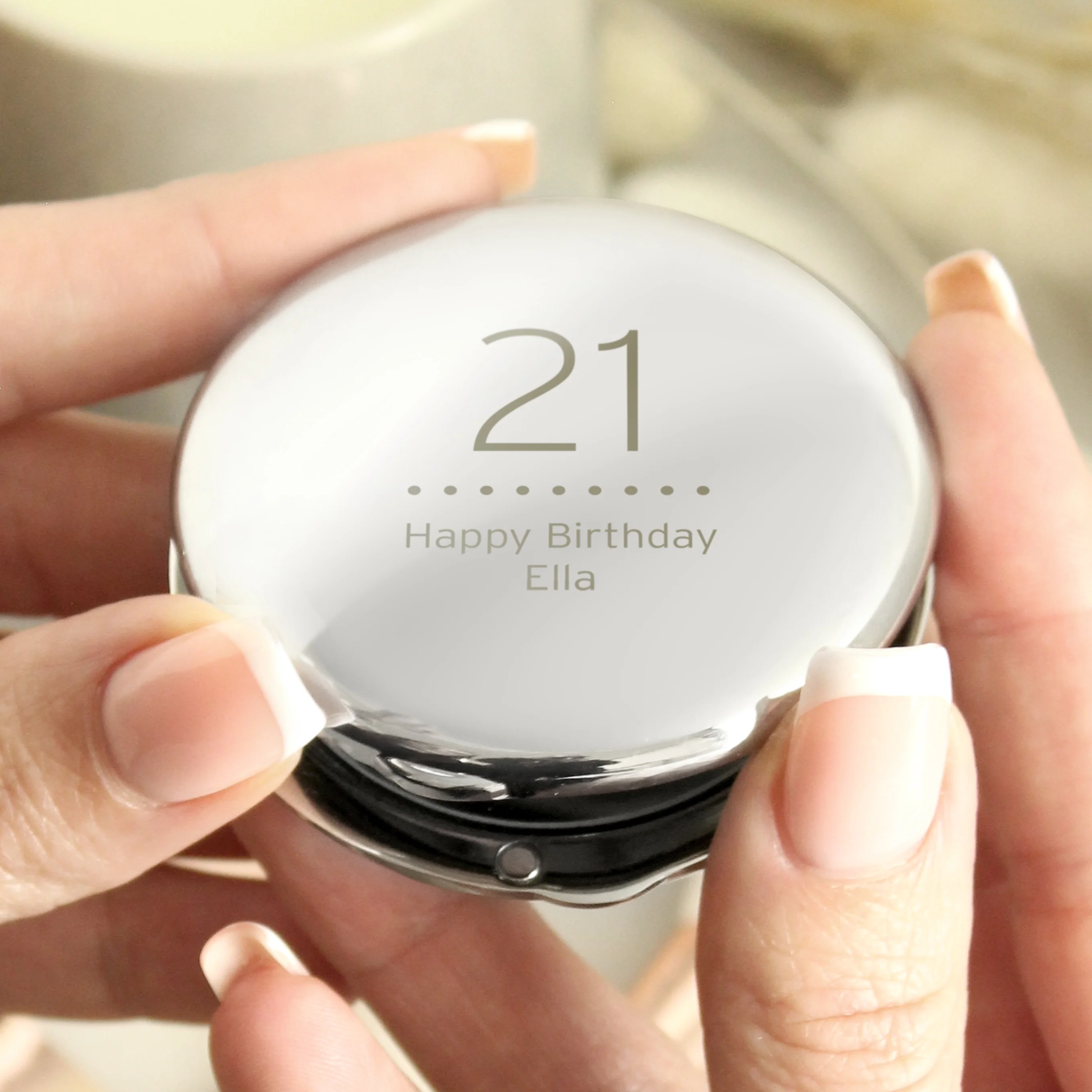 Personalised Birthday Big Age Round Compact Mirror - Image 3