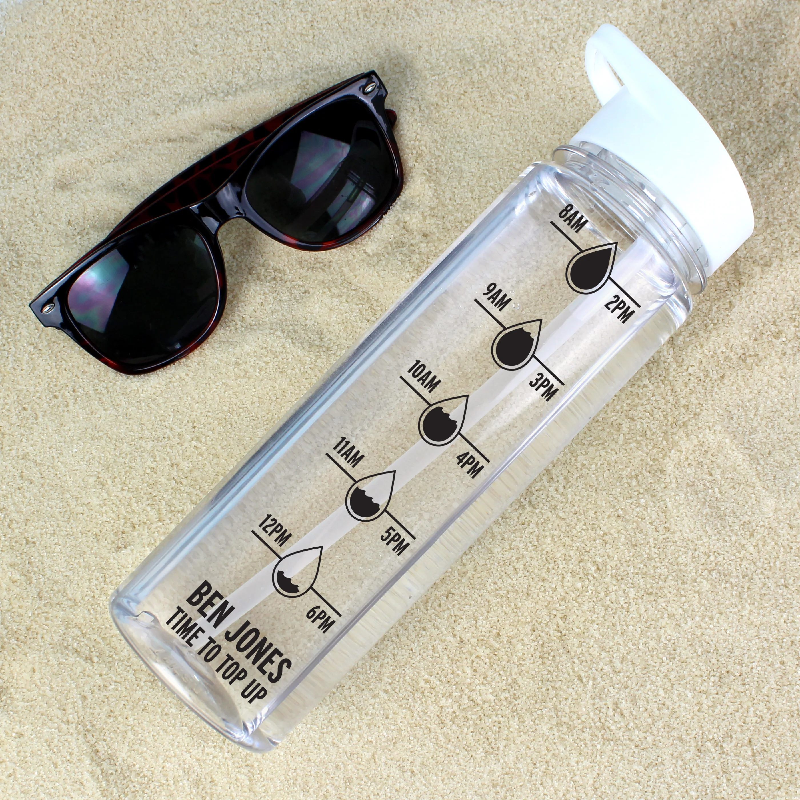 Personalised Black 'Hydration Tracker' Water Bottle - Image 3