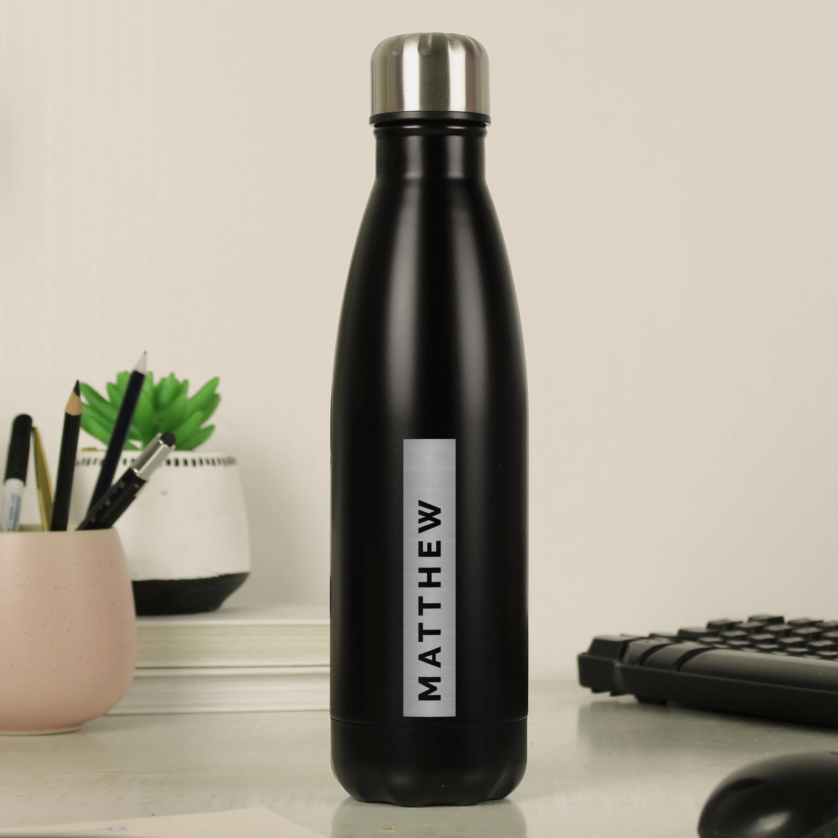 Personalised Black Metal Insulated Drinks Bottle - Image 3