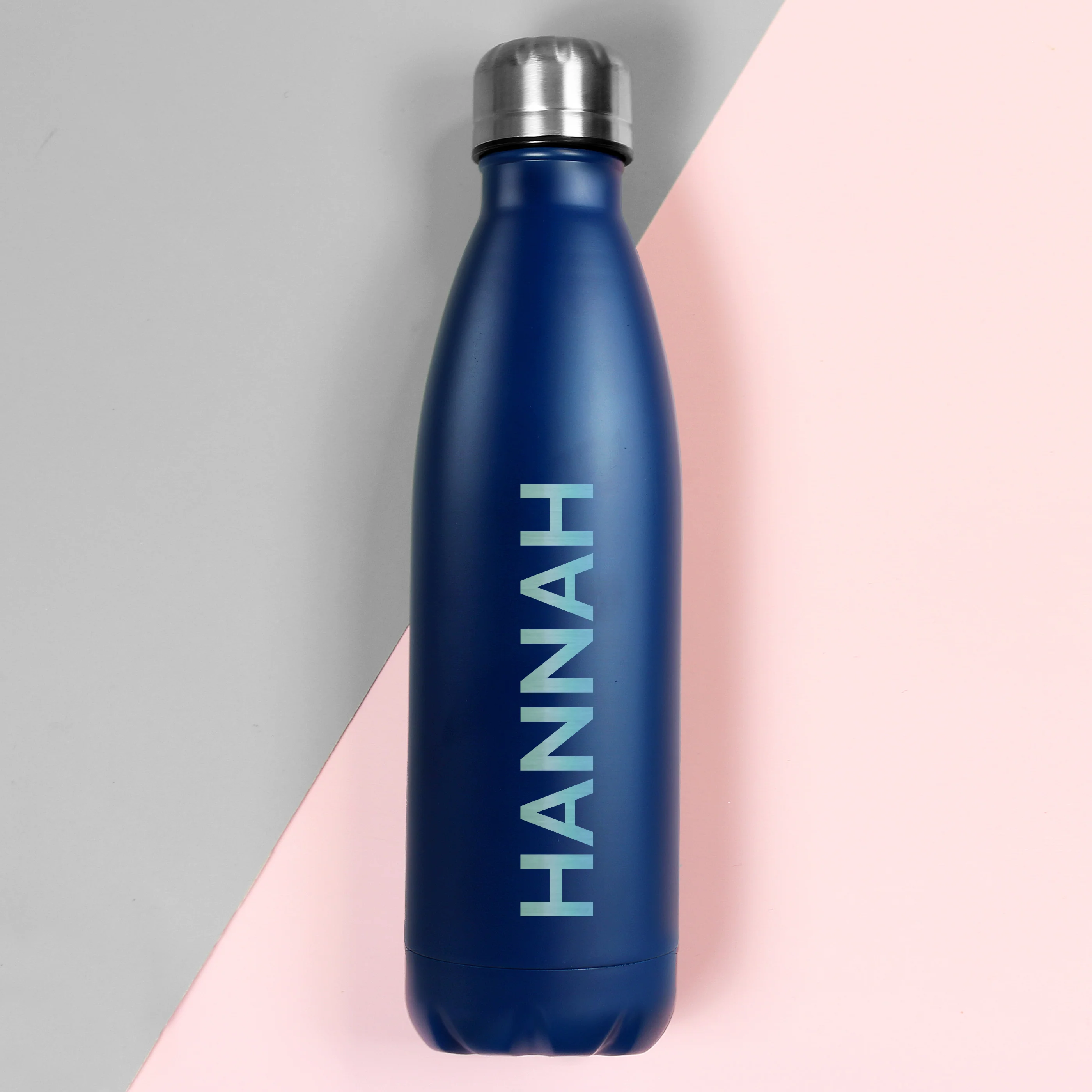 Personalised Blue Metal Insulated Drinks Bottle - Image 5