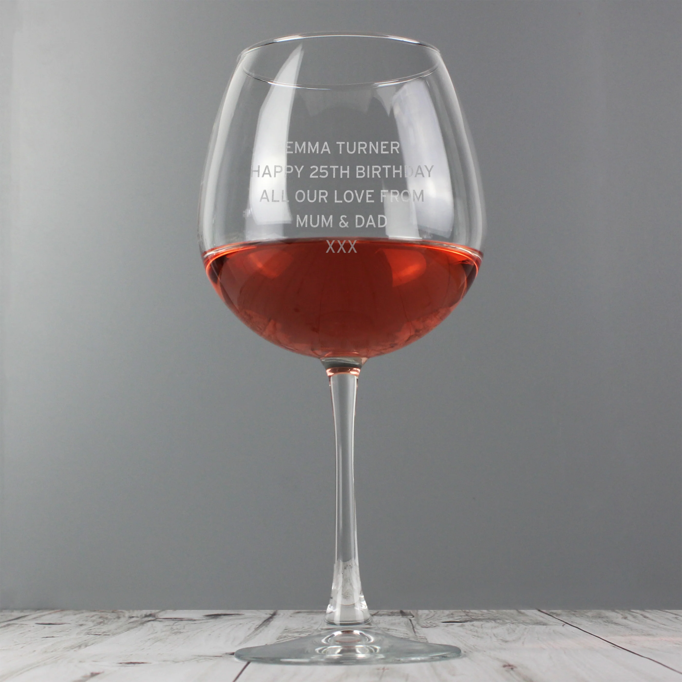 Personalised Bold Statement Bottle of Wine Glass - Image 11