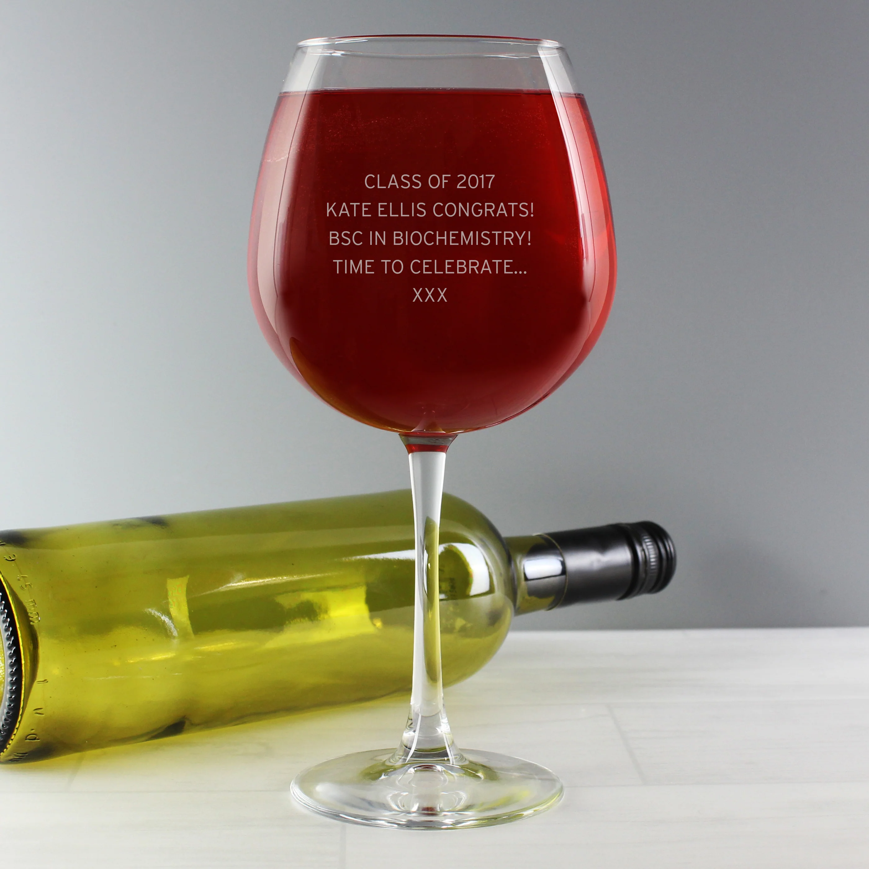 Personalised Bold Statement Bottle of Wine Glass - Image 12