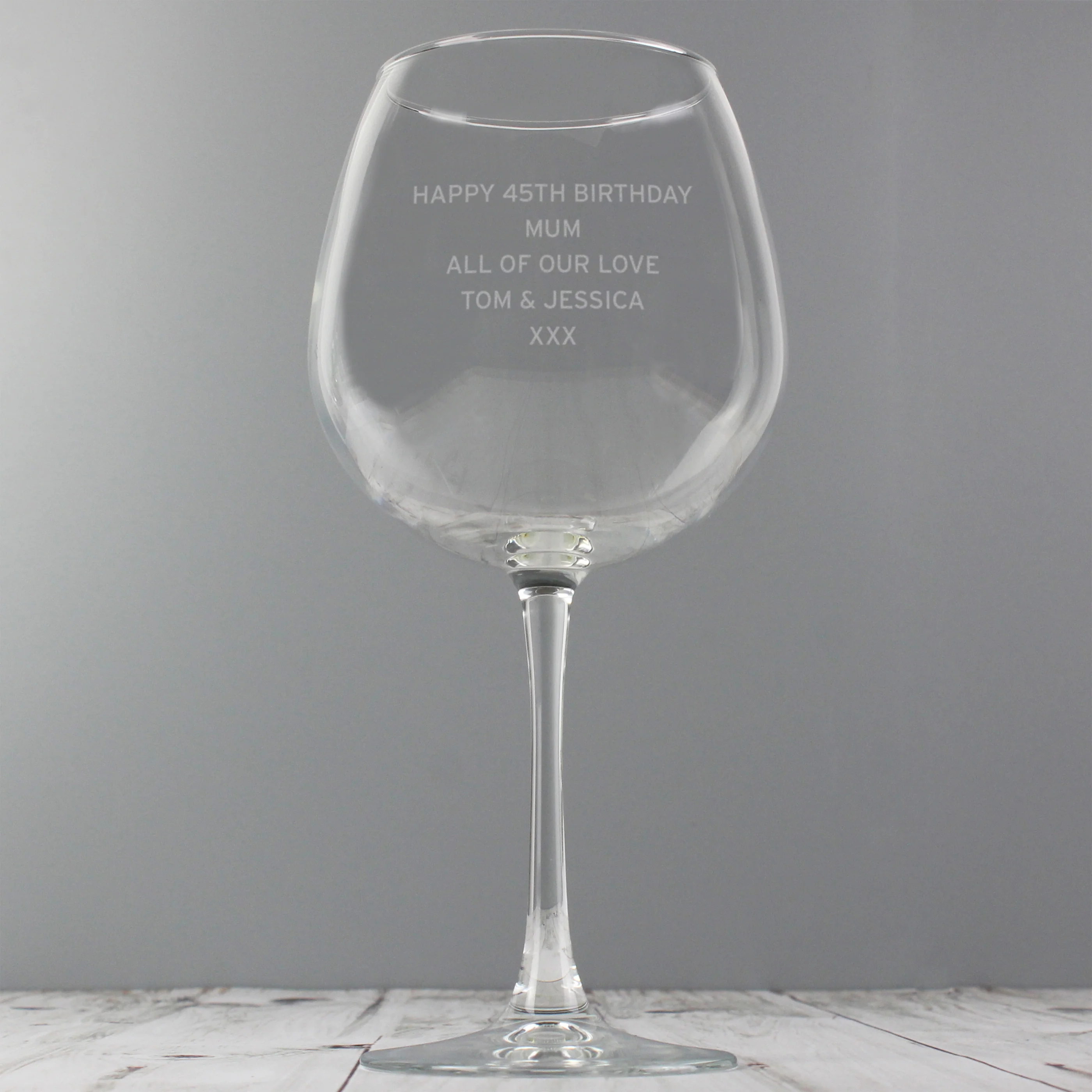 Personalised Bold Statement Bottle of Wine Glass - Image 7