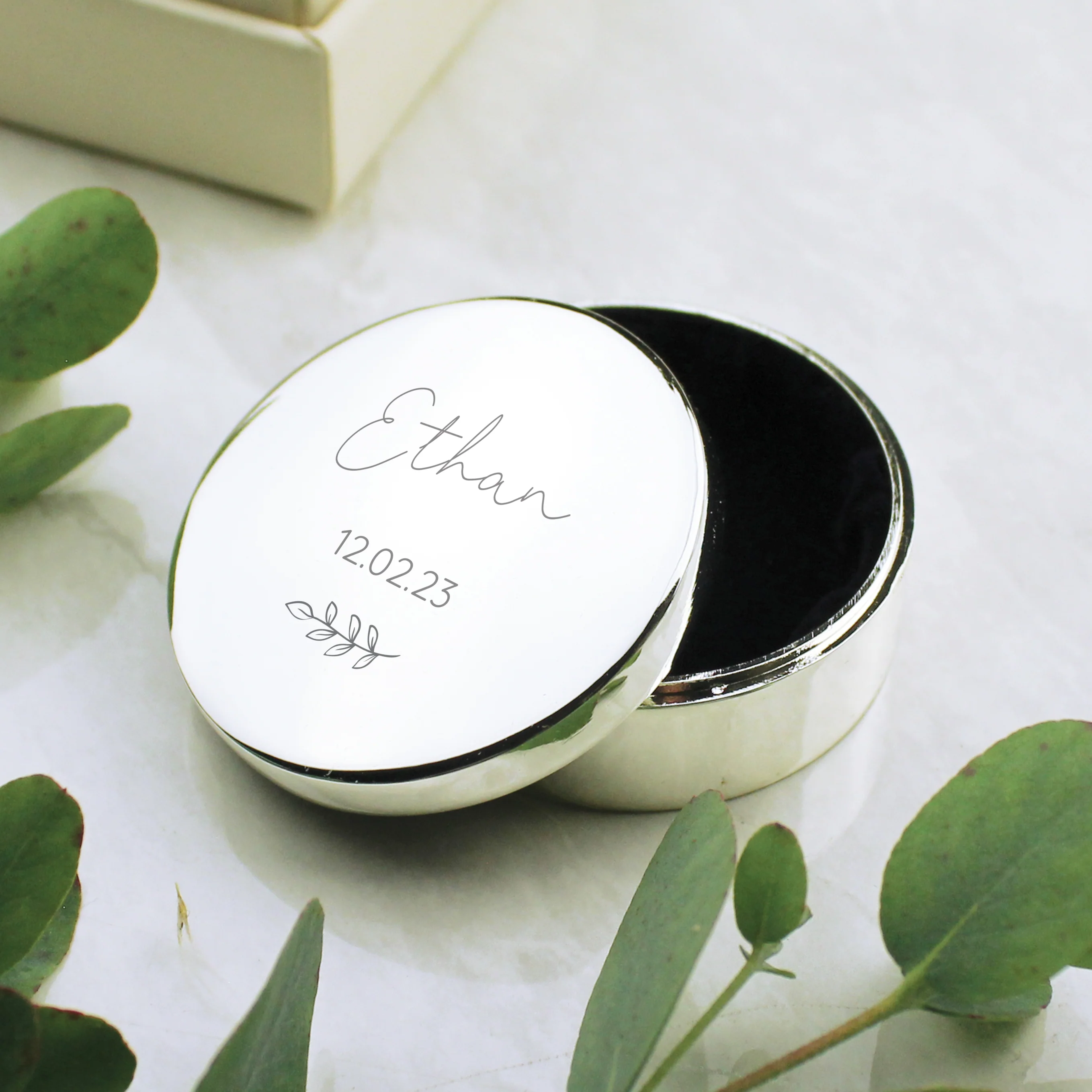 Personalised Botanical First Tooth/Curl Trinket Box - Image 4