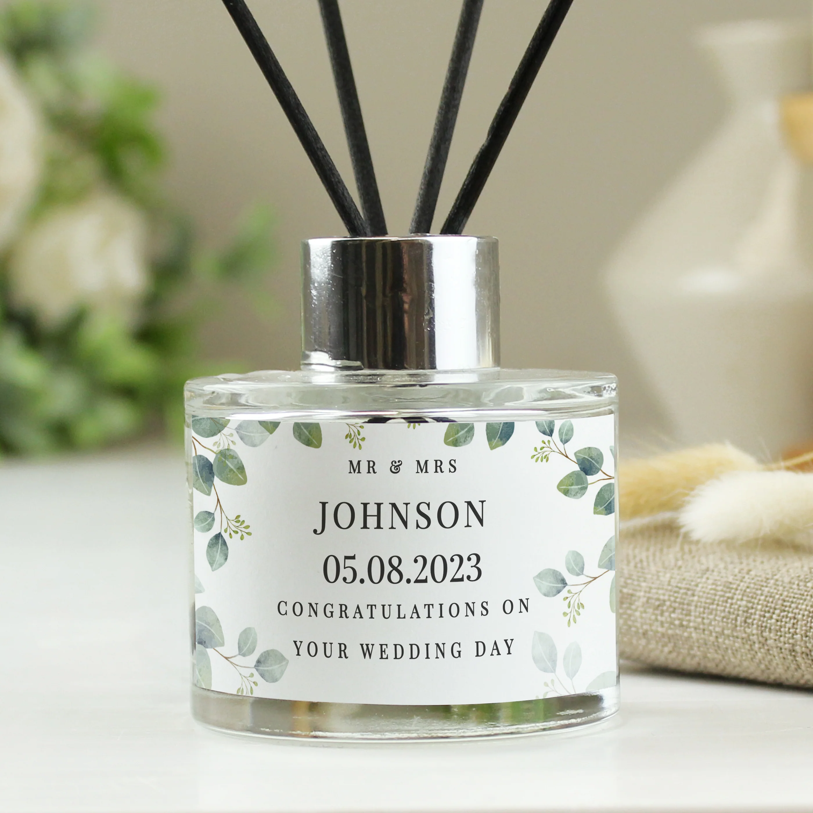 Personalised Botanical Free Text Reed Diffuser - Image 3