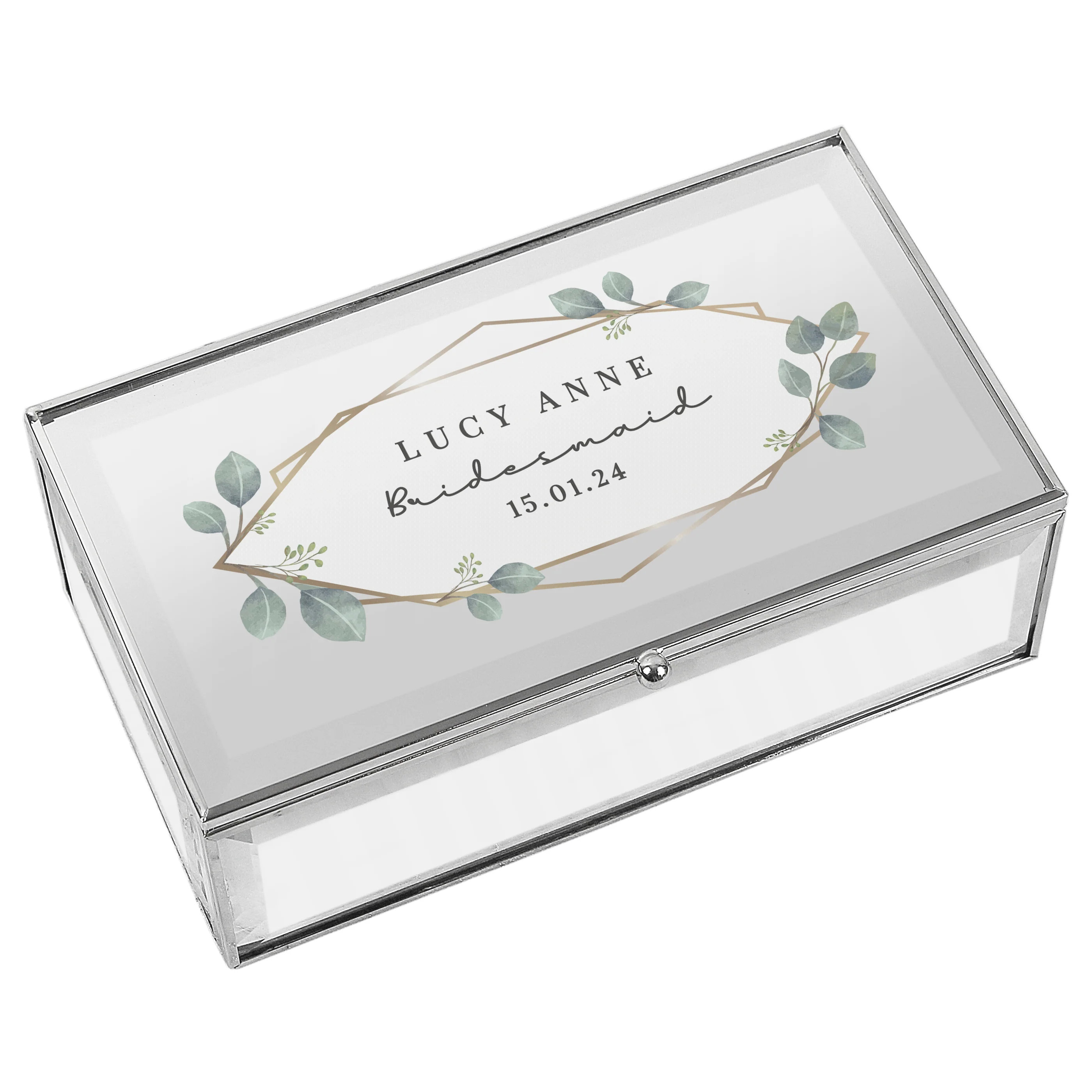 Personalised Botanical Mirrored Jewellery Box - Image 4