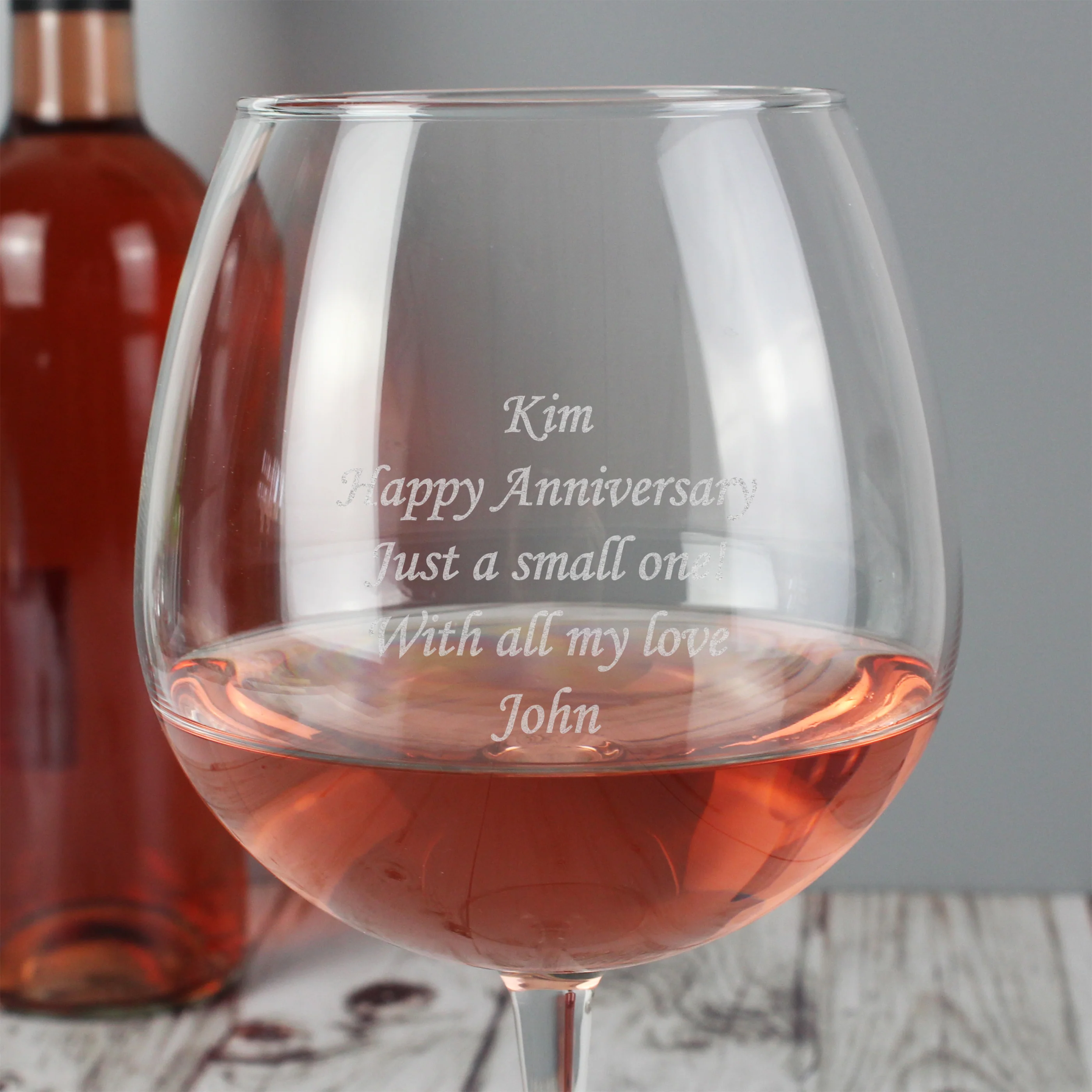 Personalised Bottle of Wine Glass - Image 4