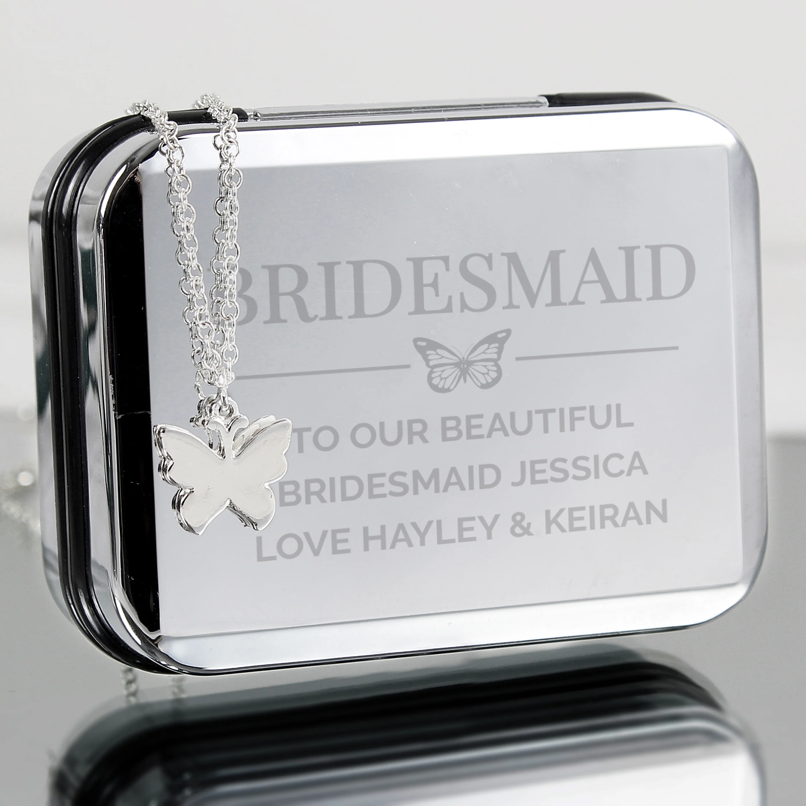 Personalised Box and Butterfly Necklace - Image 3