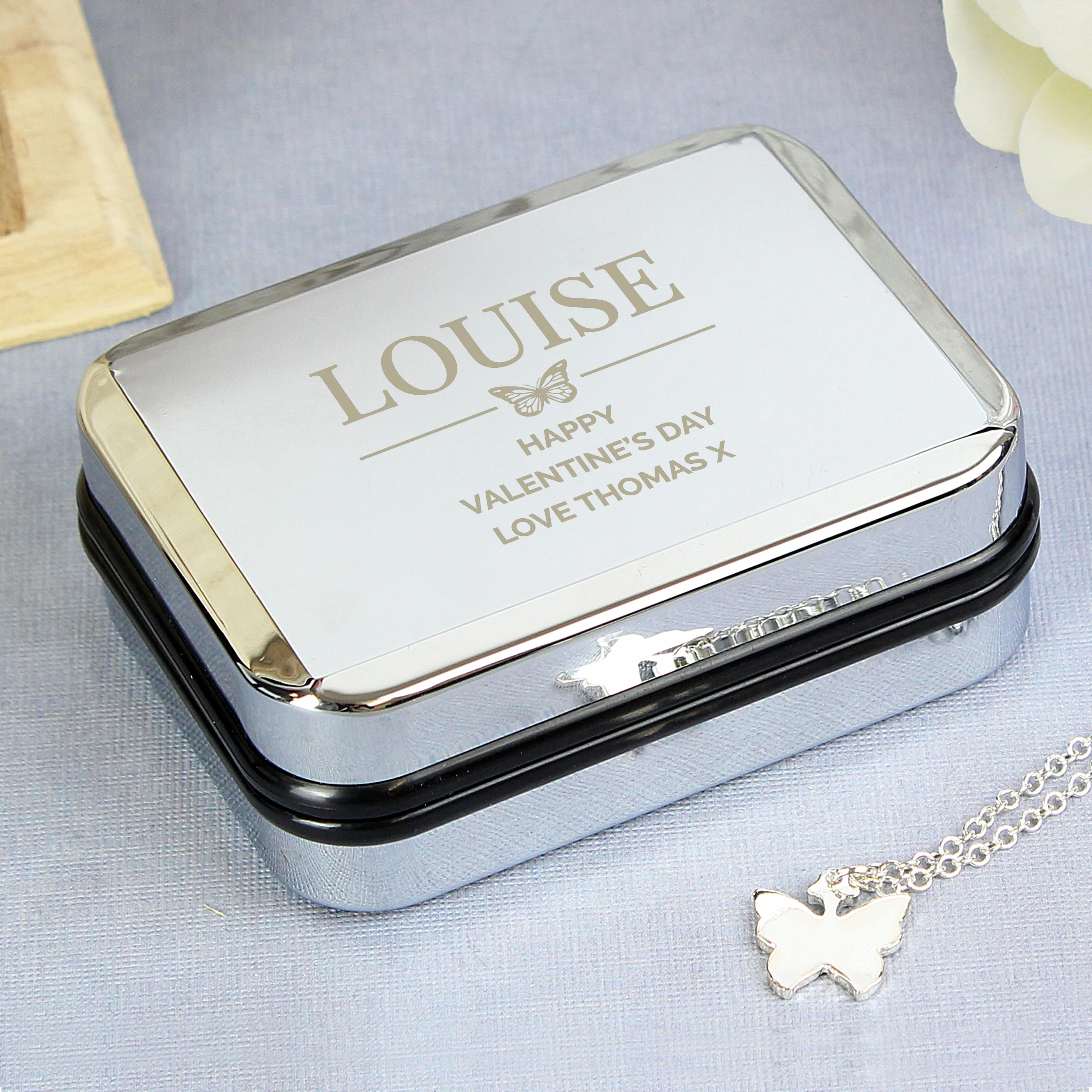 Personalised Box and Butterfly Necklace - Image 9