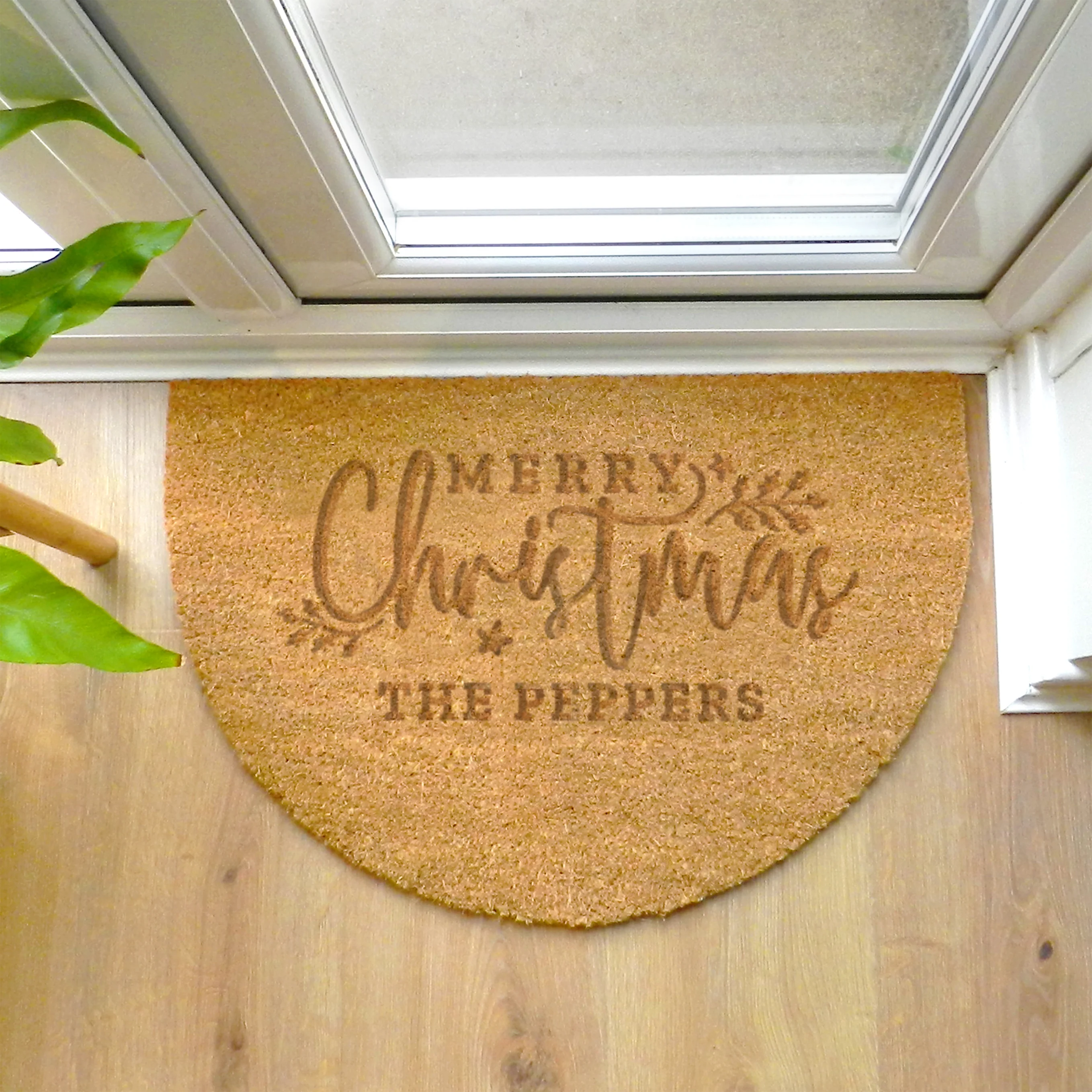 Personalised Christmas Half Moon Indoor Doormat - Image 4
