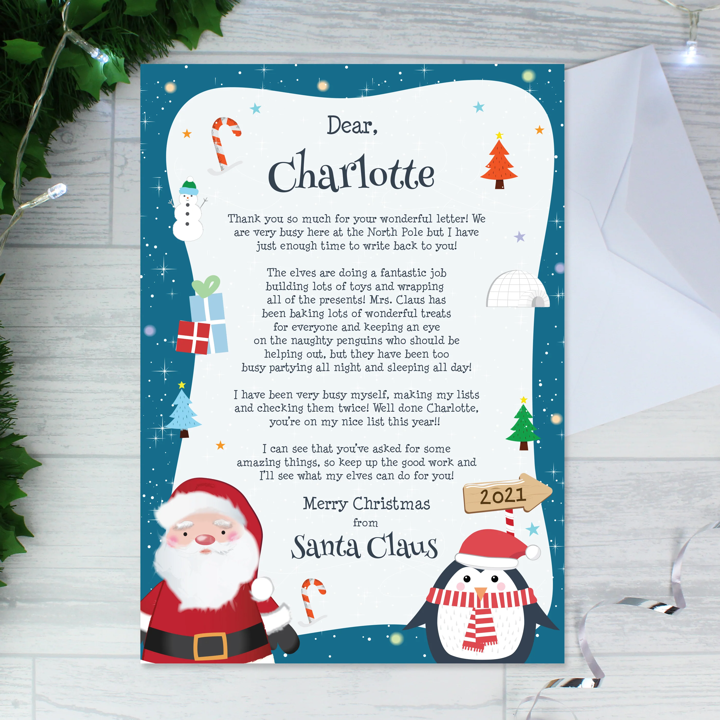 Personalised Christmas Penguin Letter - Image 2