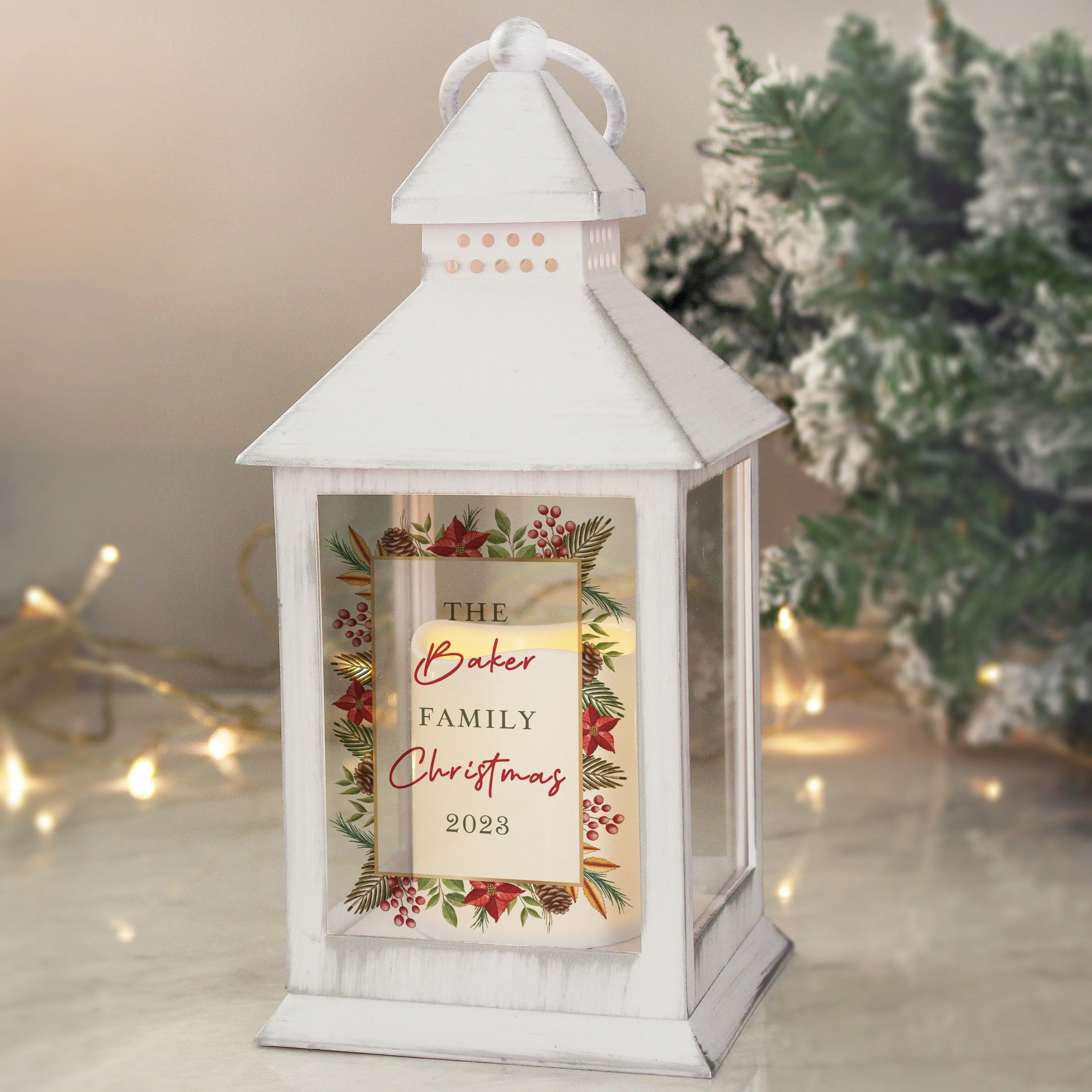 Personalised Christmas White LED Lantern - Image 6