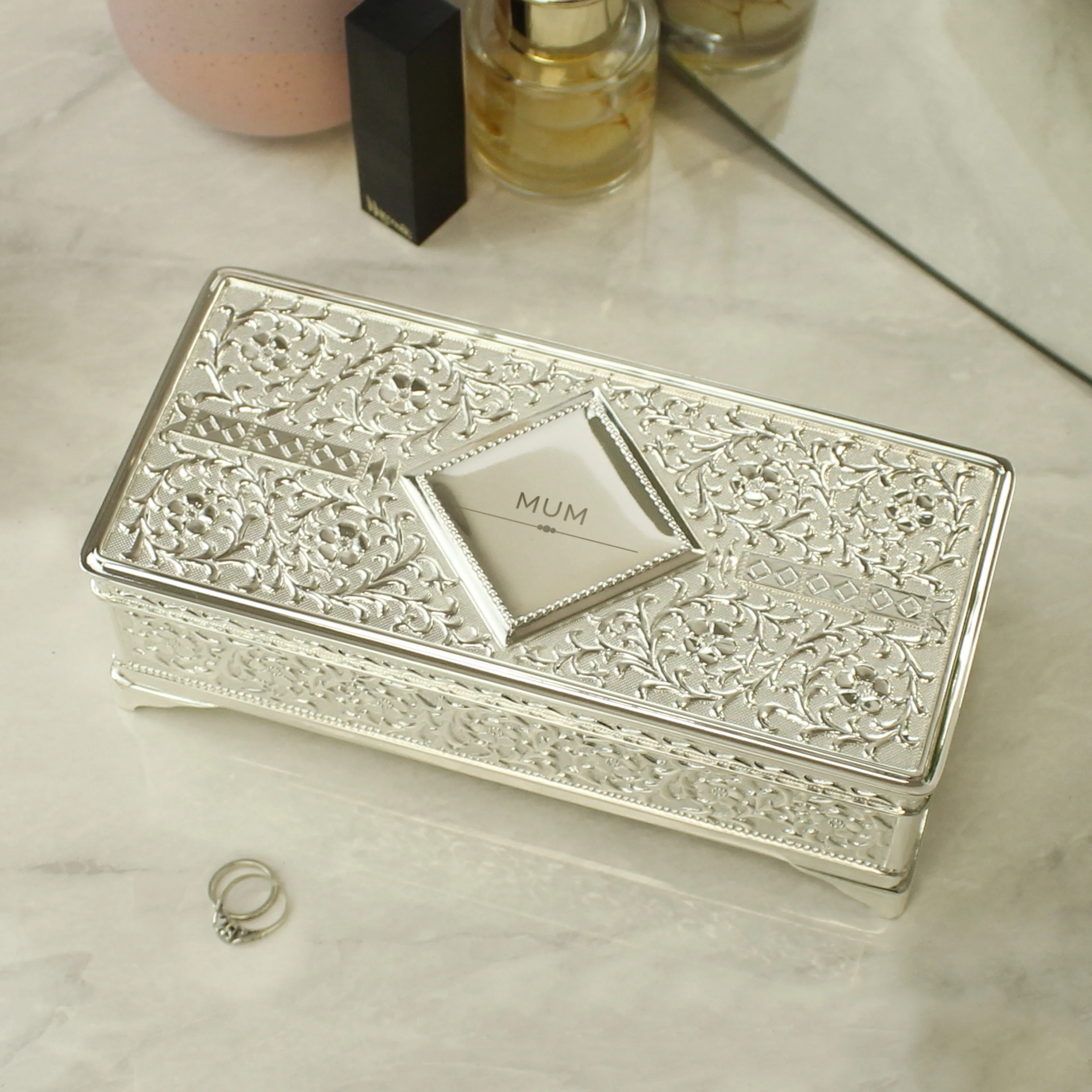 Personalised Classic Antique Silver Plated Jewellery Box - Image 3