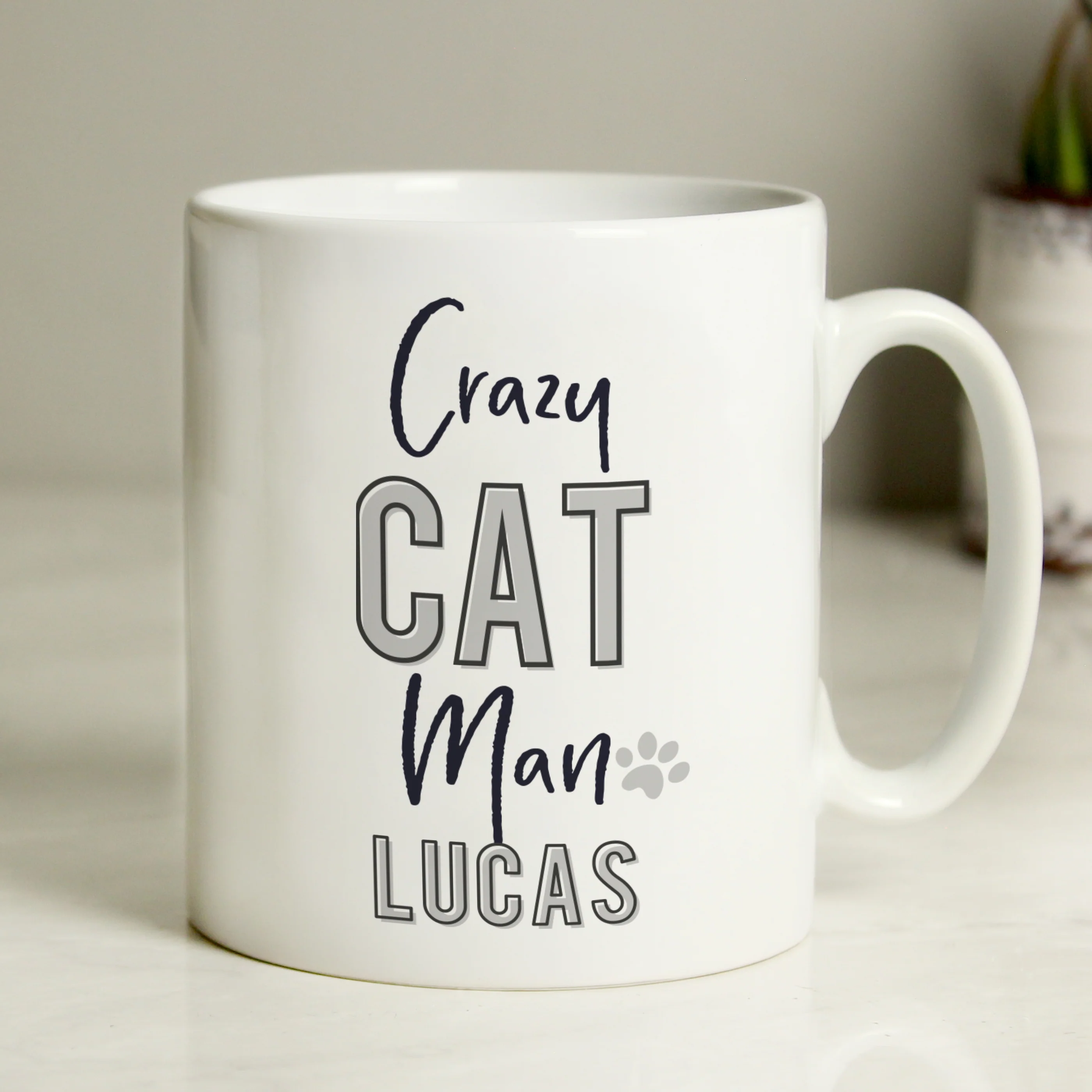 Personalised Crazy Cat Man Mug - Image 2
