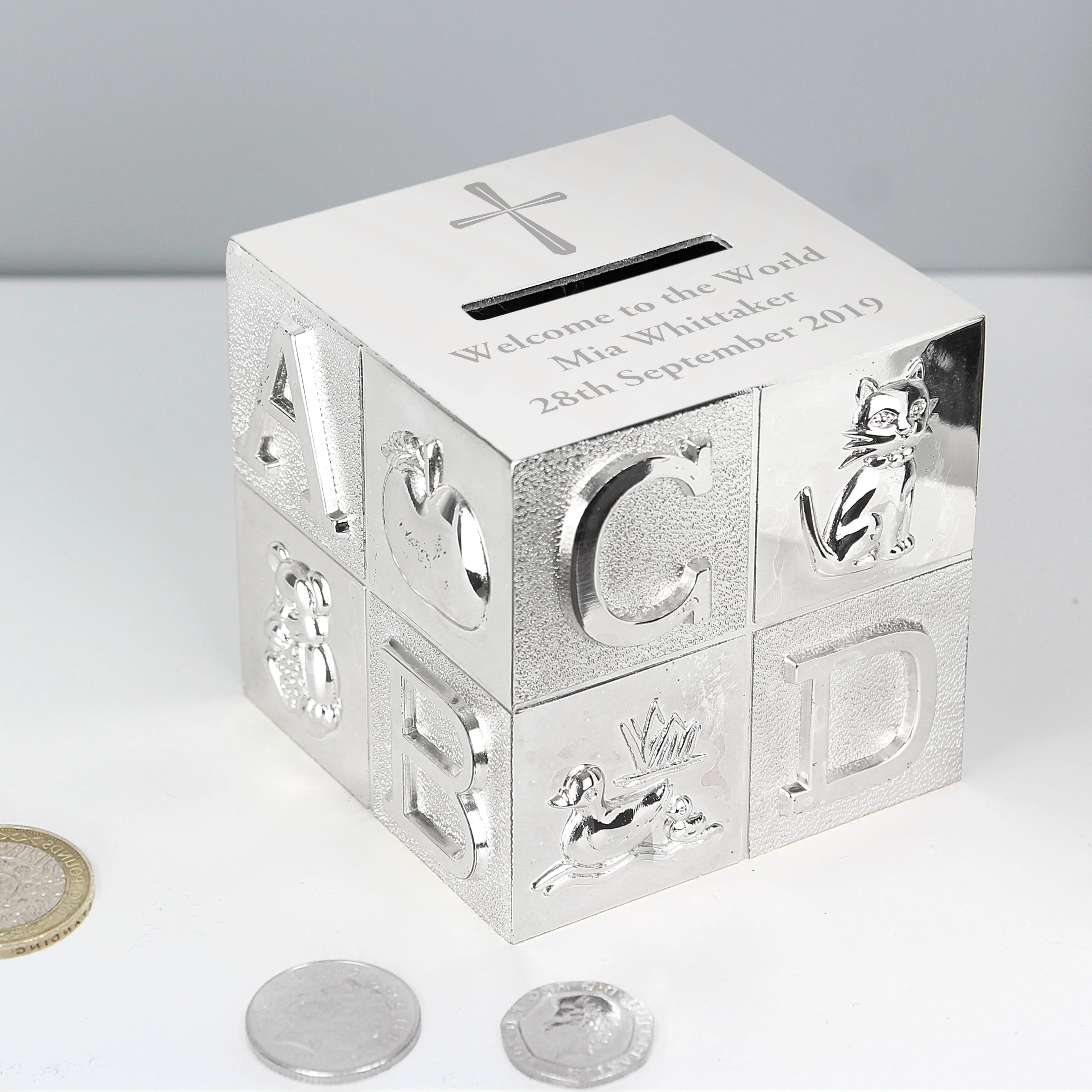 Personalised Cross ABC Money Box - Image 4
