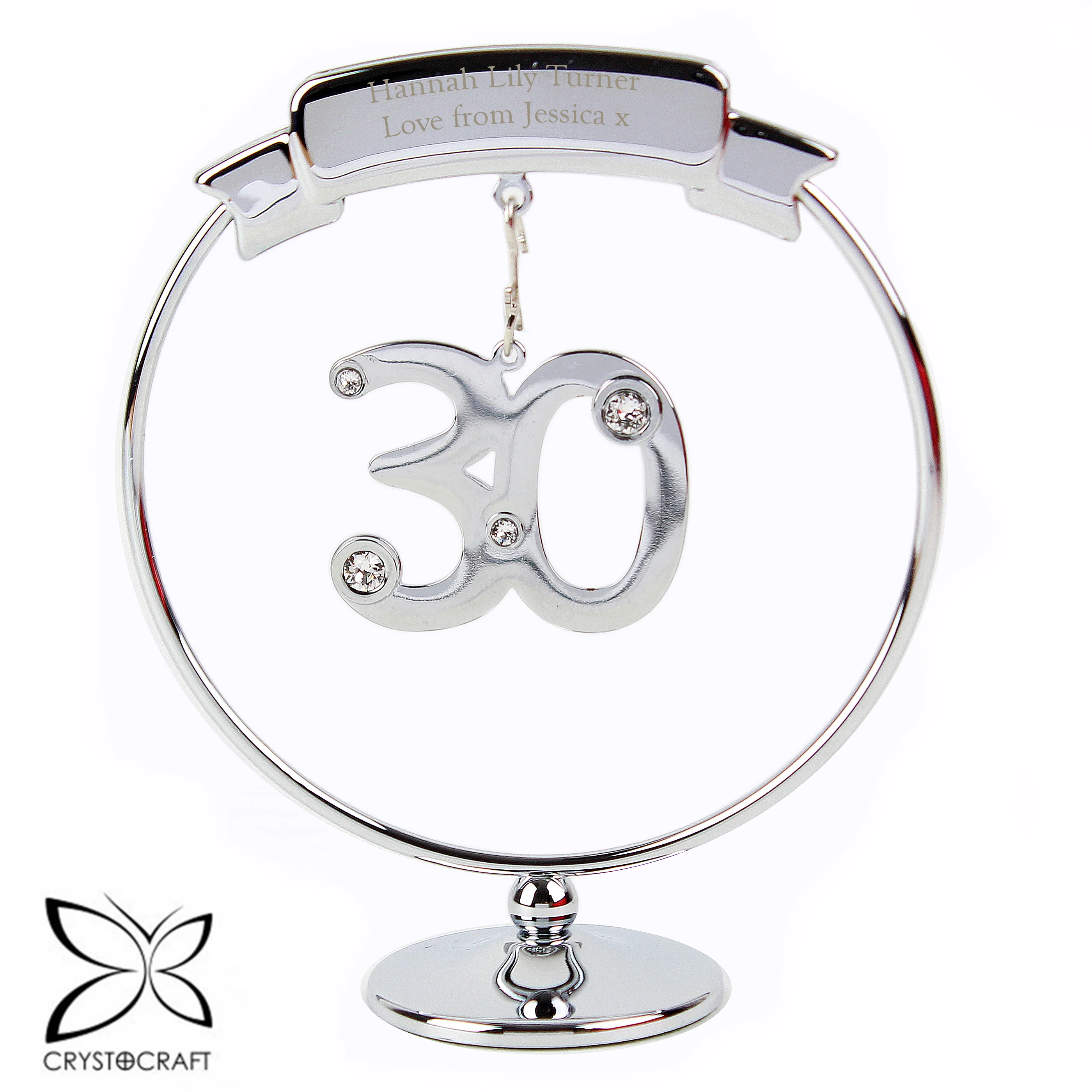 Personalised Crystocraft 30th Celebration Ornament - Image 3